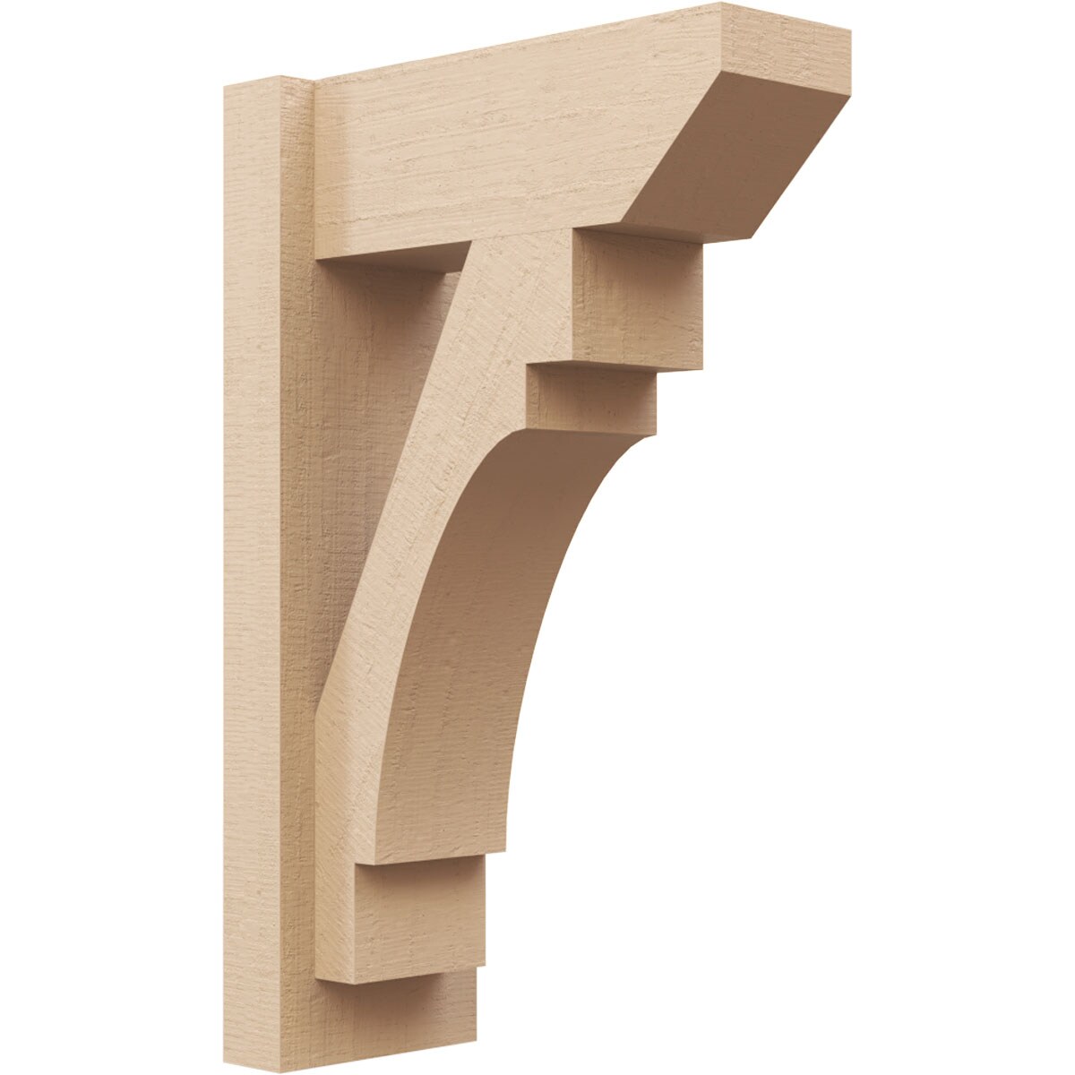 Ekena Millwork 2136629 Timberthane Rough Cedar Faux Wood Merced Slat Outlooker 6-in W x 14-in D x 22-in H Primed Tan