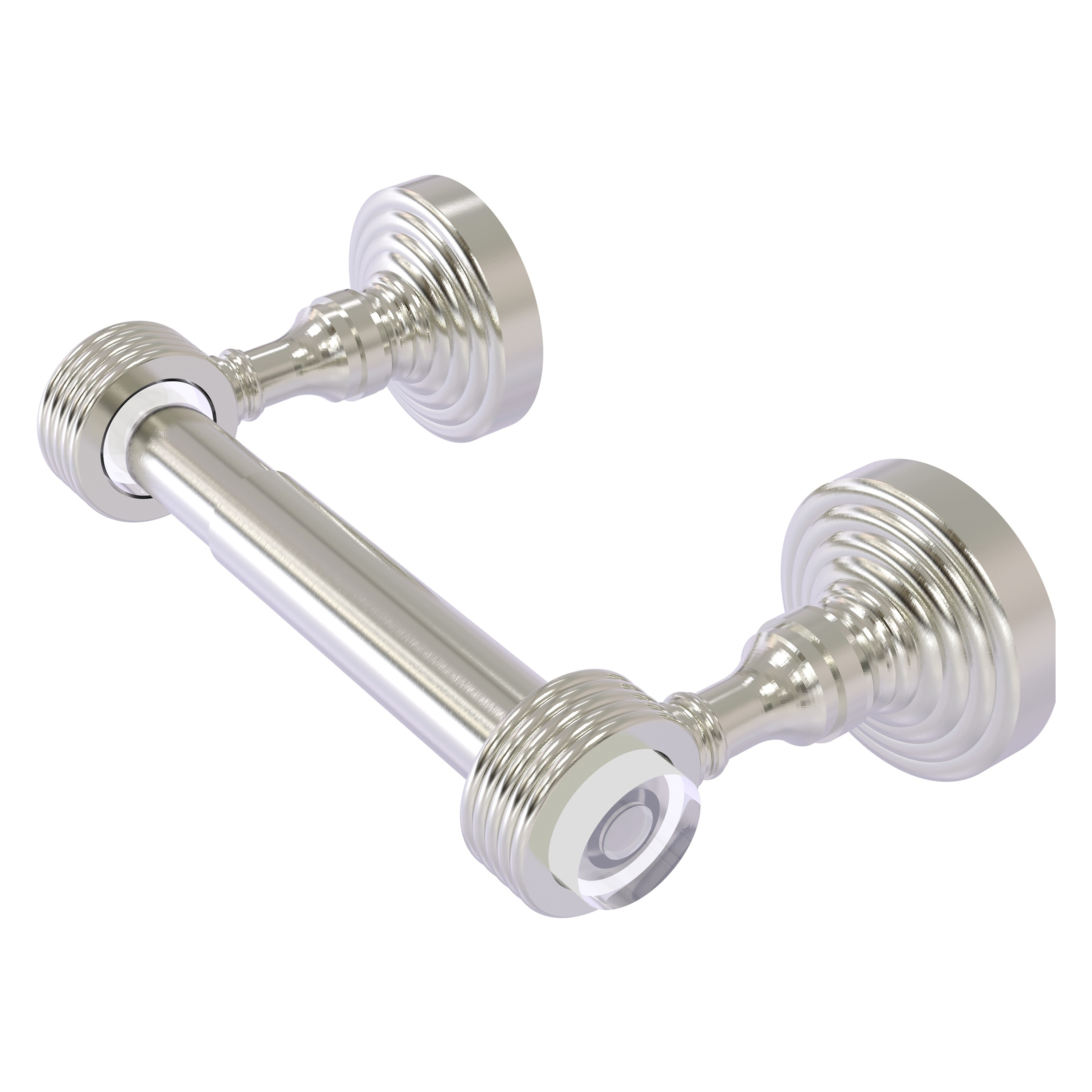 Allied Brass PG-24G-SN Pacific Grove Satin Nickel Wall mount Double post Toilet Paper Holder 1 -Rolls with Storage