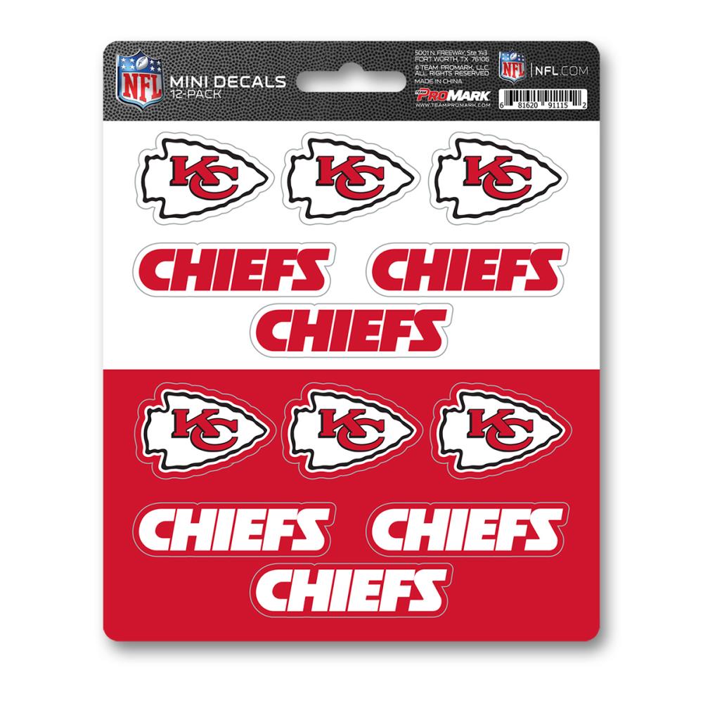 Team ProMark DST12NF15 Kansas City Chiefs 12-Pack Decal Set