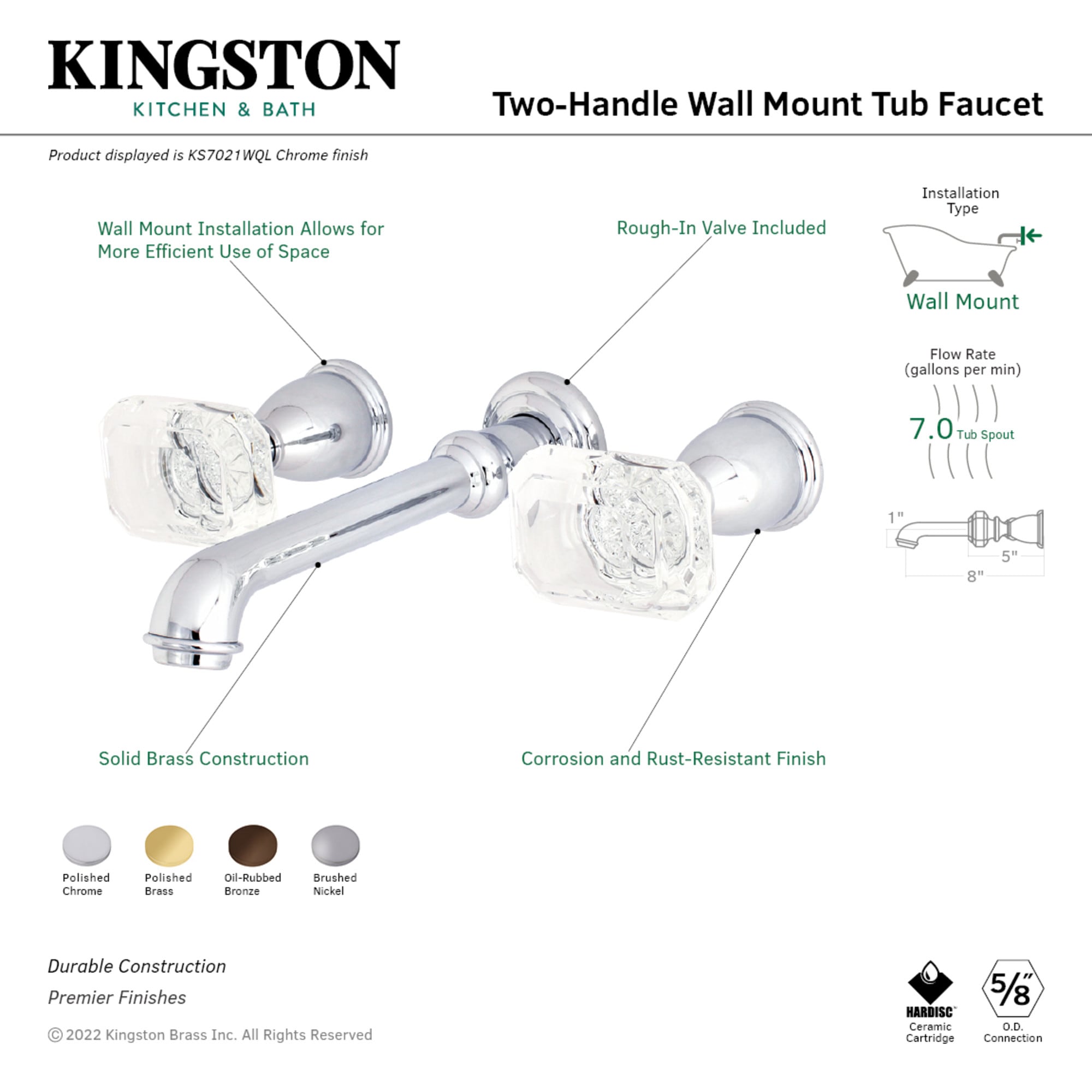 Kingston Brass WLKS7028WQL Roman-Tub-Faucets - View #2