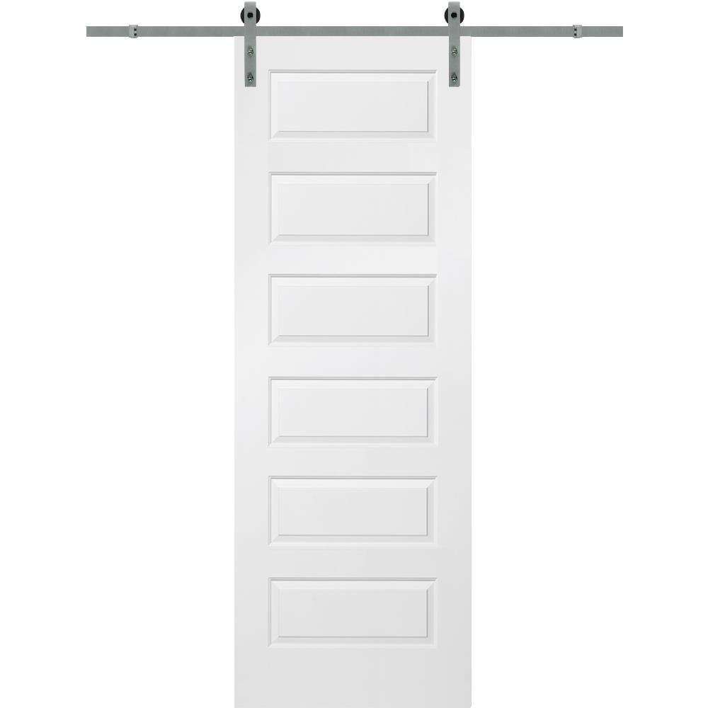 MMI DOOR 30-in x 96-in Primed 5-panel Equal Solid Core Primed Molded ...