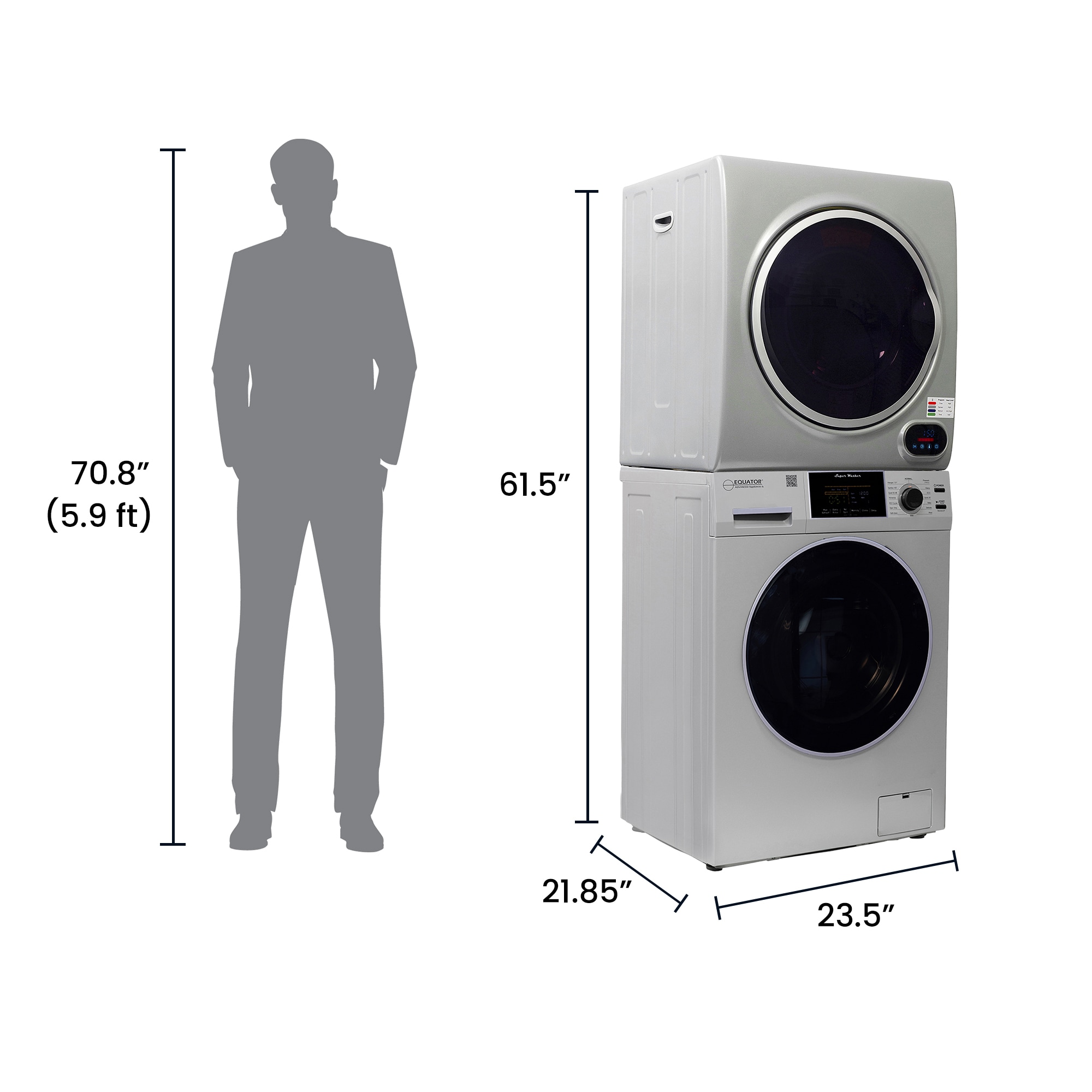 Equator Advanced Appliances EW 826 + ED 852 S Combo-Washer-And-Dryer - View #2