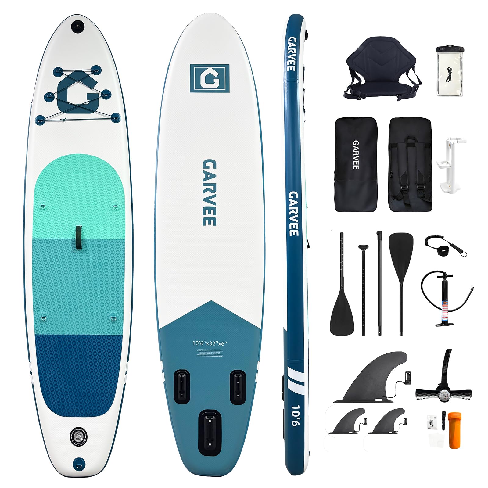 IdealHouse Superior Inflatable Stand Tall Paddle Board Extra Wide Stable Non-Slip Deck 400lb Capacity 2 in 1 Paddle and Full Accessories Perfect for Kayaking Surfing Fishing #LW-JAS-8E3T