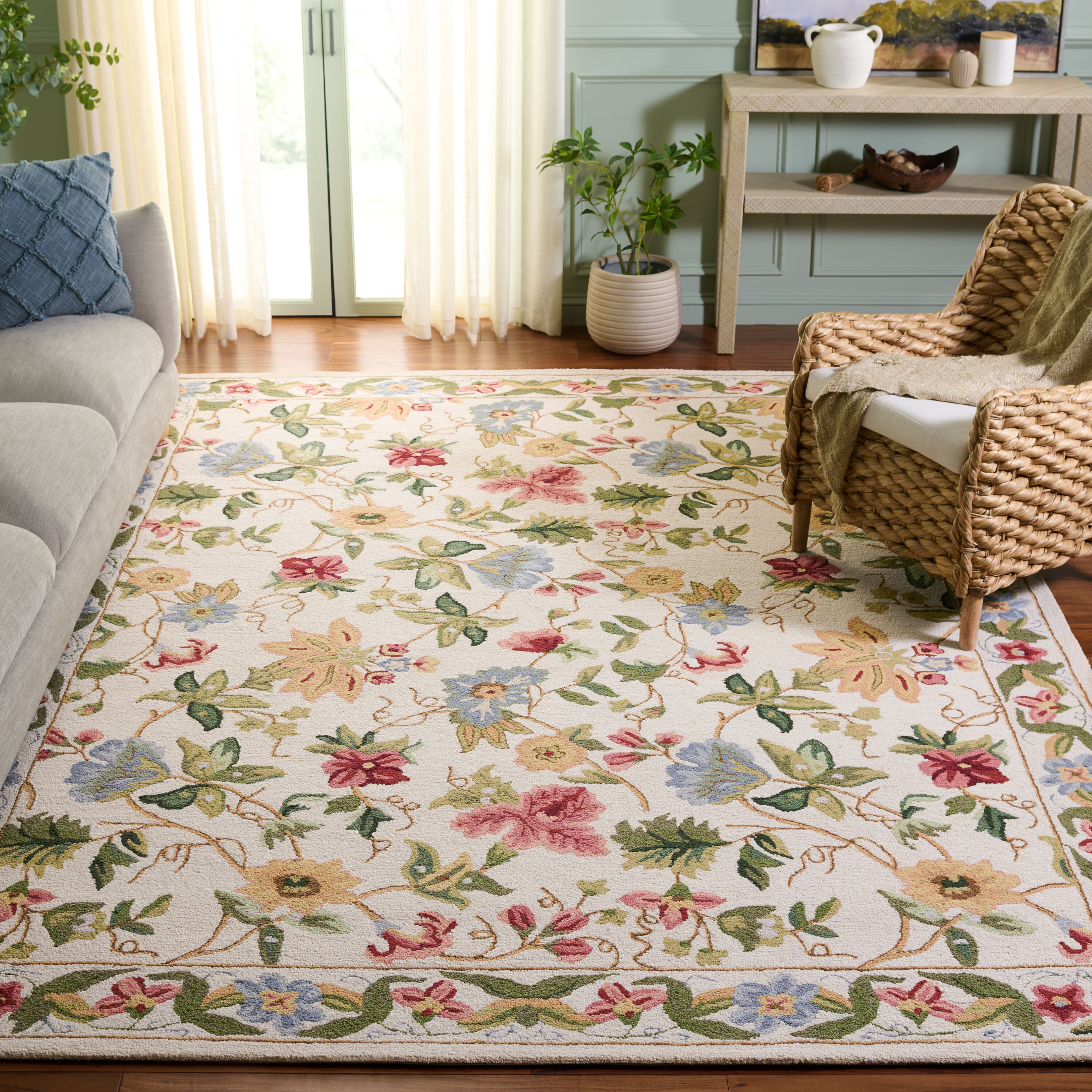 Chelsea Hooked Rug 311B Ivory 10in x 14in Rug
