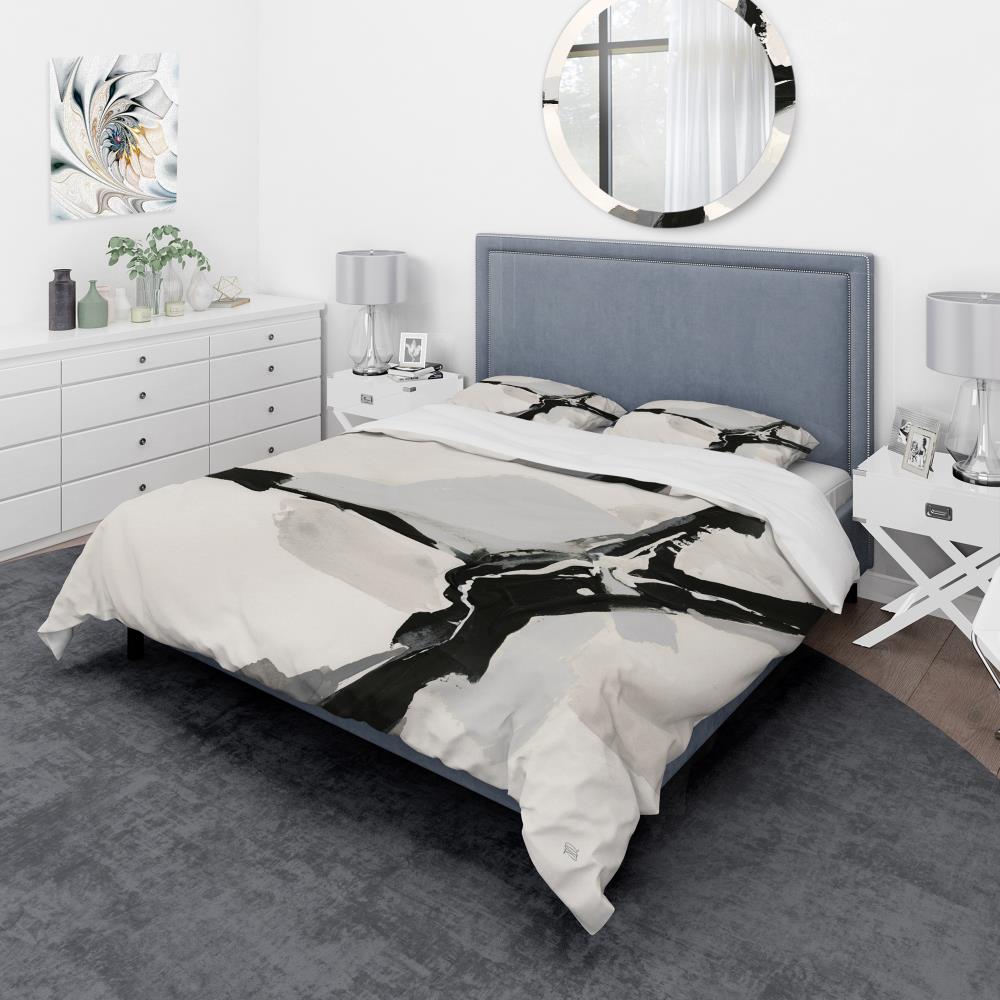 Designart BED30324-K 3 -Piece Black King Duvet cover Set
