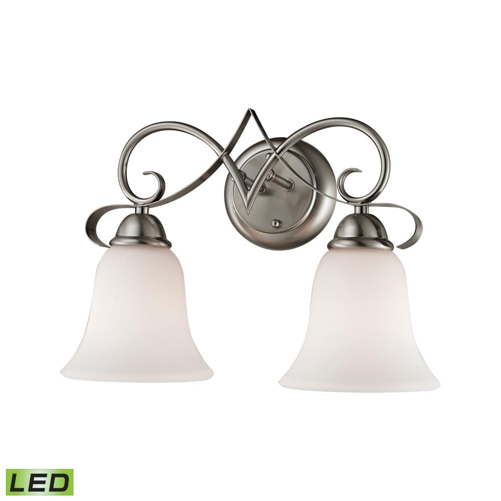 Thomas Lighting 1002BB/20-LED Brighton 15-in 2 -Light Brushed Steel Transitional Vanity light