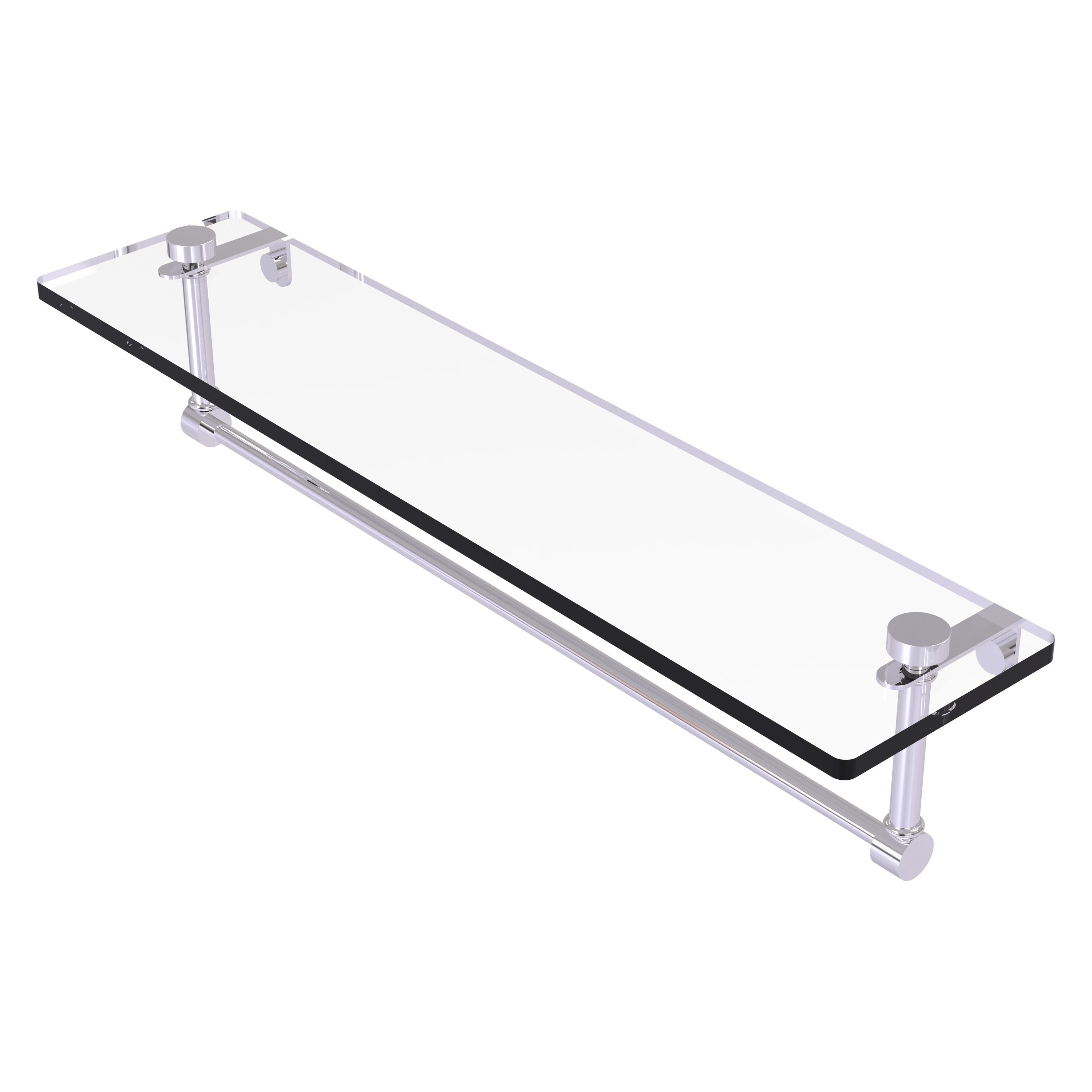 Allied Brass NS-1/22TB-PC Polished Chrome Wall mount Bathroom Shelf ( 22-in x 5-in x 5-in )