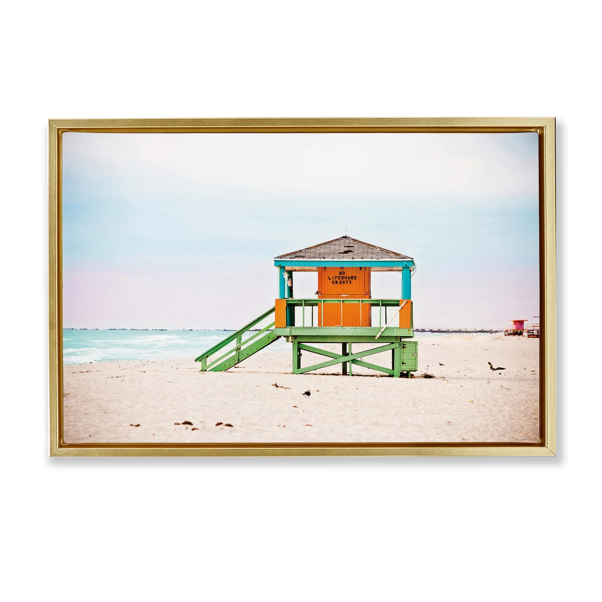 Stupell Industries BT-559-FFG-16X24 No Lifeguard On Duty Floating Frame design by Seven Trees Design