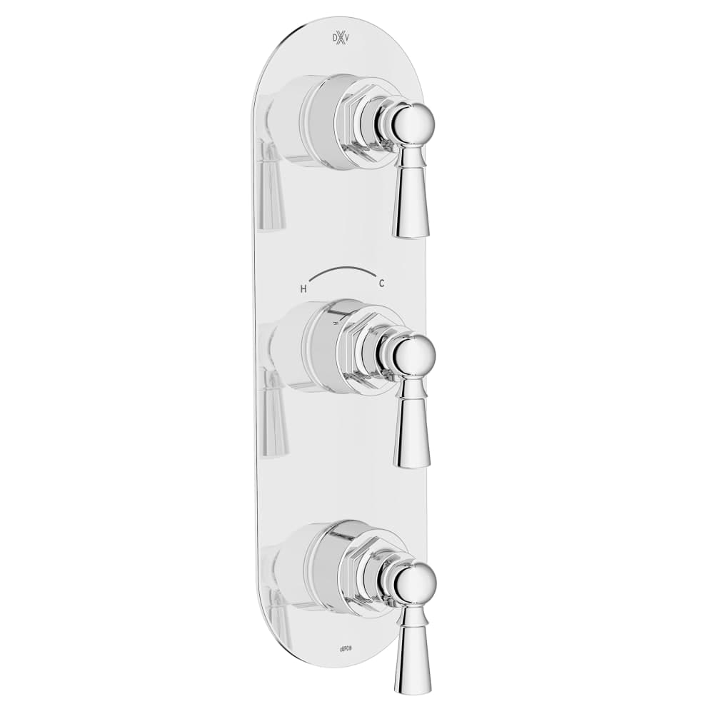 DXV  D35155537 Oak Hill Thermostatic Valve Trim Only with Triple Lever Handle  Less Rough In