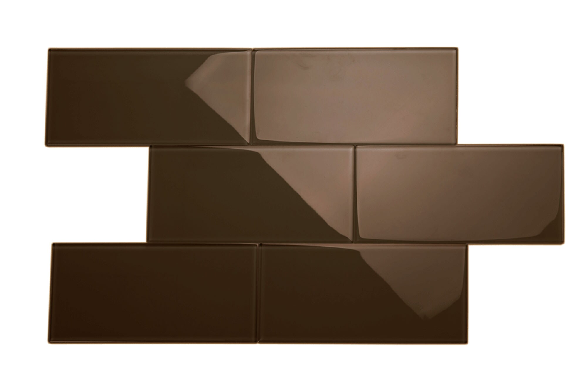 Giorbello Classic Premium Classic Brown 6-in x 12-in Glossy Glass Subway Wall Tile (5-sq. ft/ Carton)