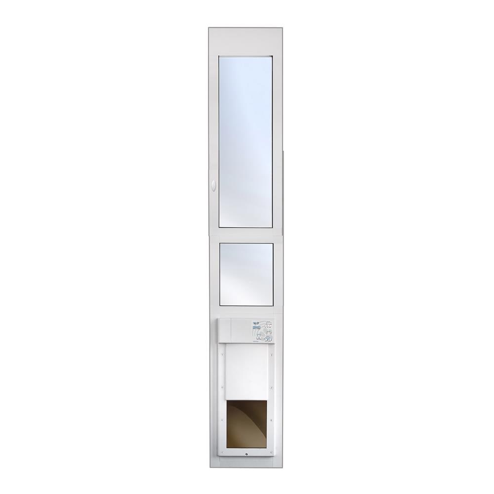 High Tech Pet 14 1 2 in x 96 in White Composite Small Dog Cat Door for Sliding Door in the Pet Doors department at Lowes