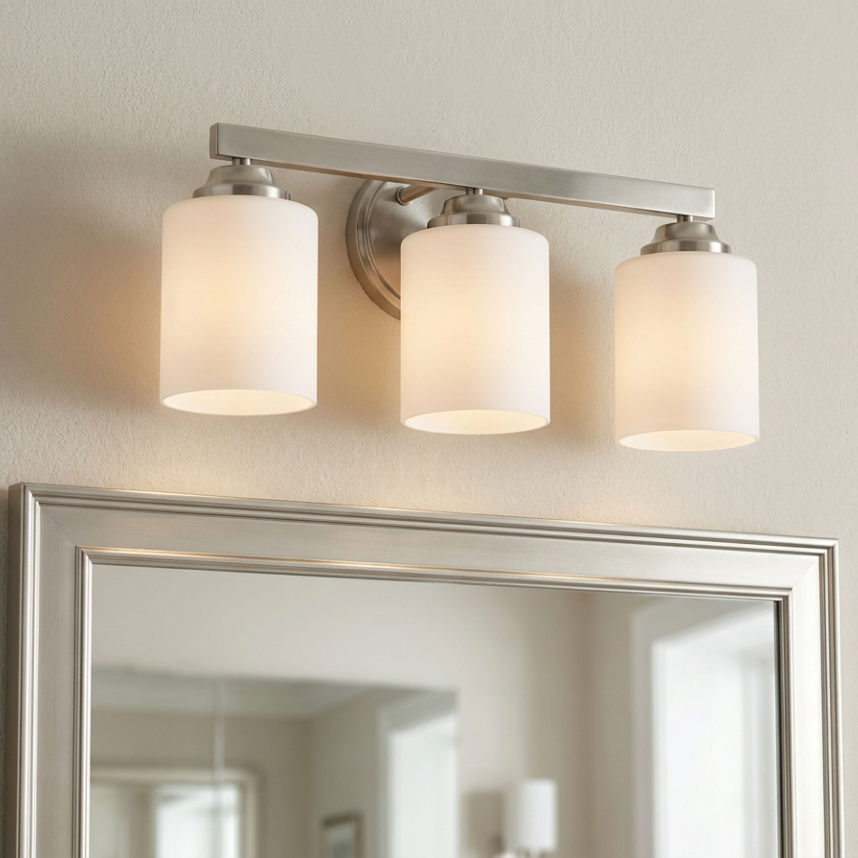 allen + roth Emeryson 17.75-in 3 Light Brushed Nickel Transitional Bathroom Vanity light
