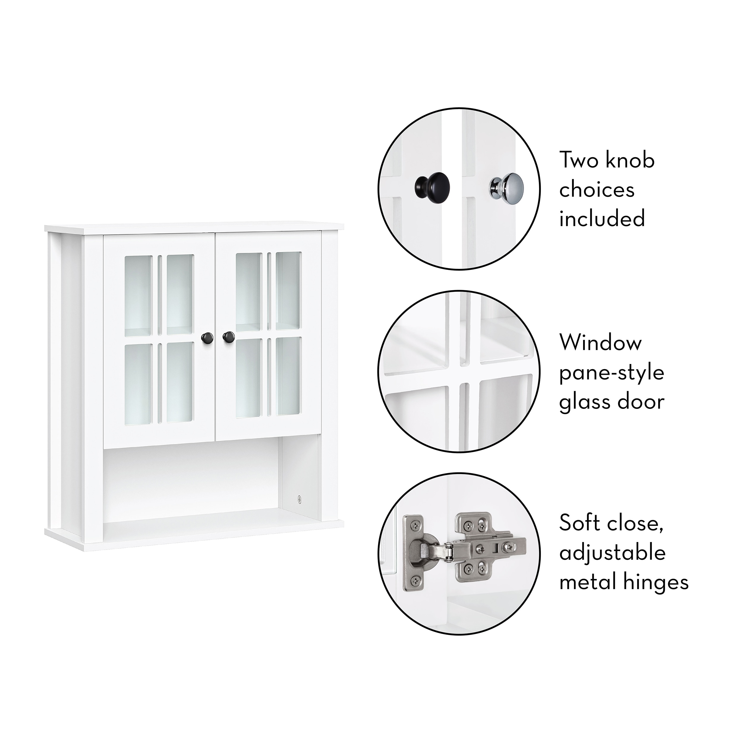 Winado Bathroom Wall Storage Cabinet Double Doors Shelves