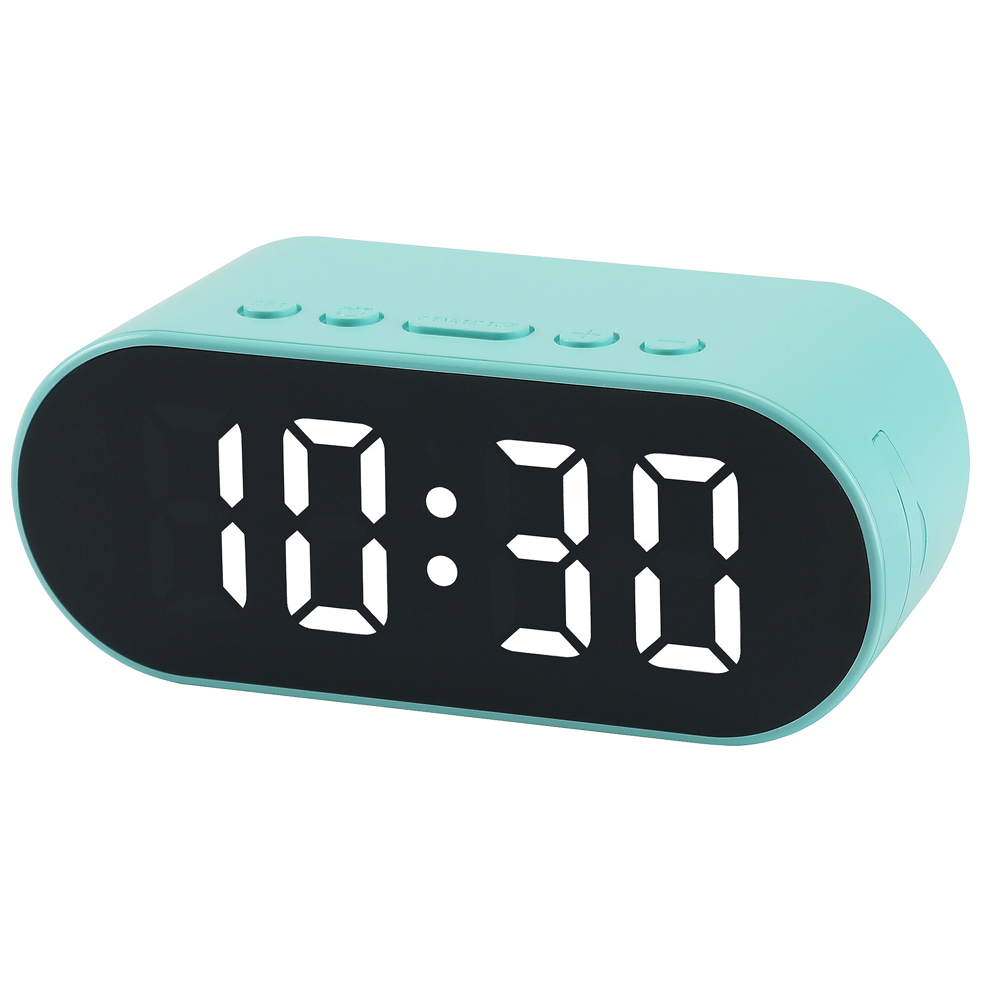 Unique Bargains Compact Digital Alarm Clock Small Size Adjustable Volume Dual Alarms Ideal for Travel/Office 4.1-in L x 1.6-in W x 1.6-in H Green