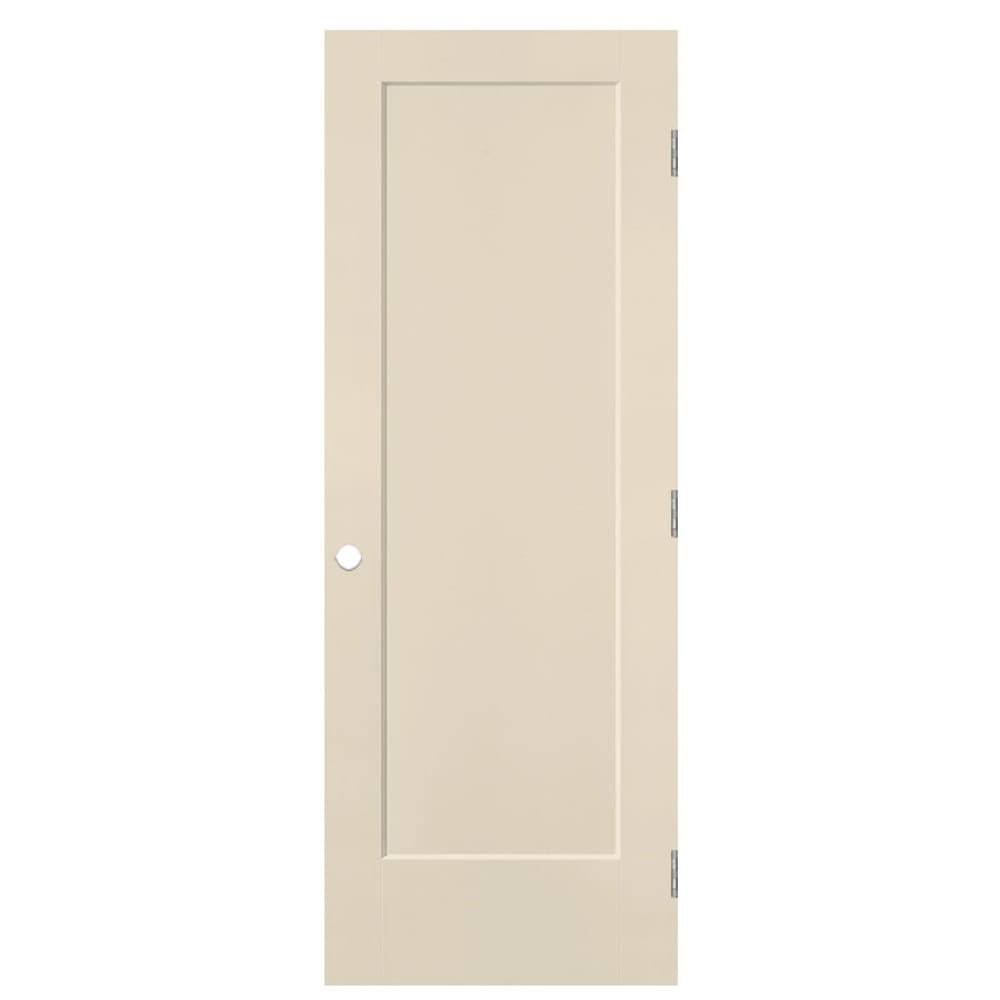 Masonite 825997 30-in x 80-in Cream-n-Sugar Hollow core 1-panel square Left hand Smooth Prefinished Molded composite Flat Jamb Single Prehung Interior Door