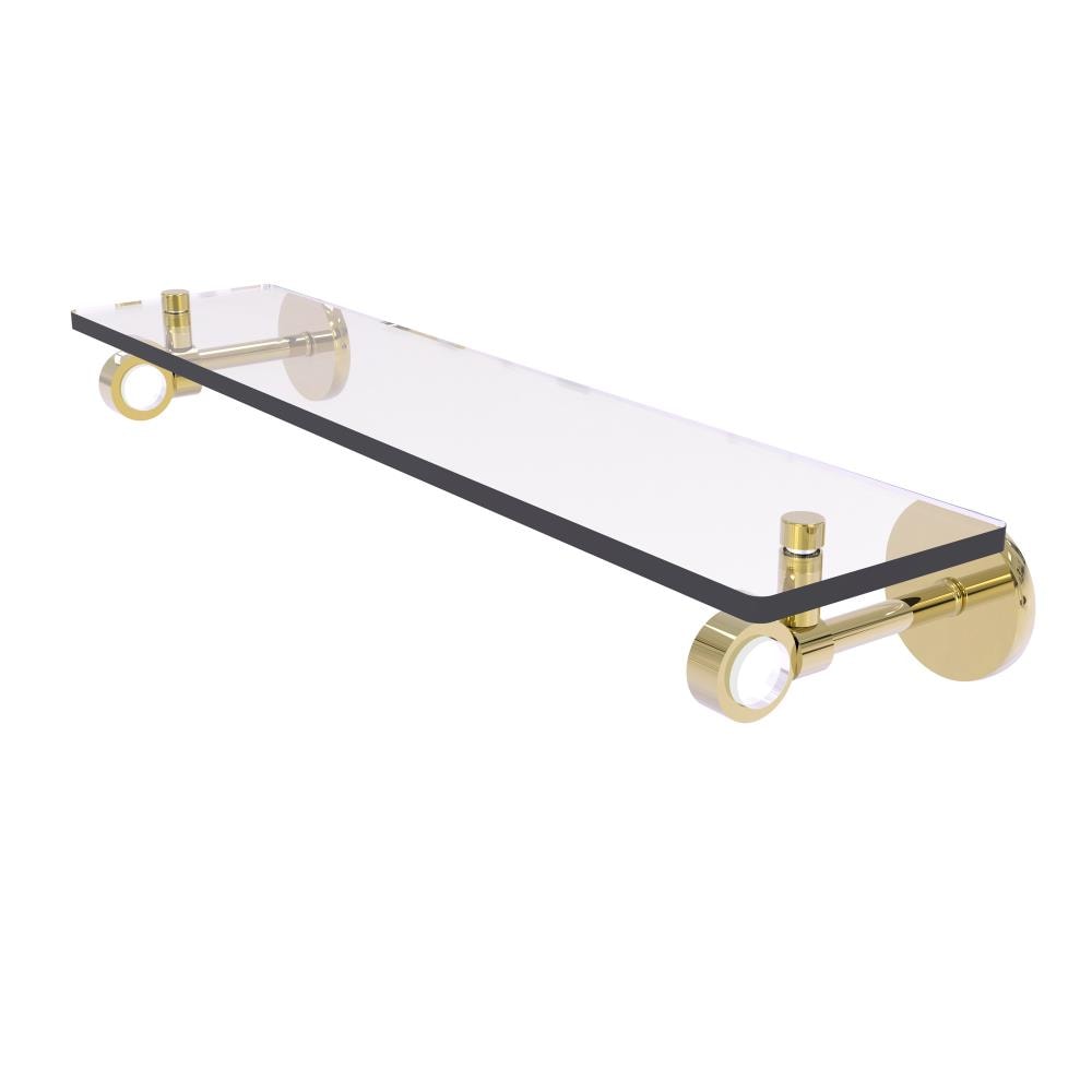 Allied Brass CV-1-22-UNL Clearview Unlacquered 1-Tier Brass Wall Mount Bathroom Shelf (22-in X 3.3-in X 5-in)