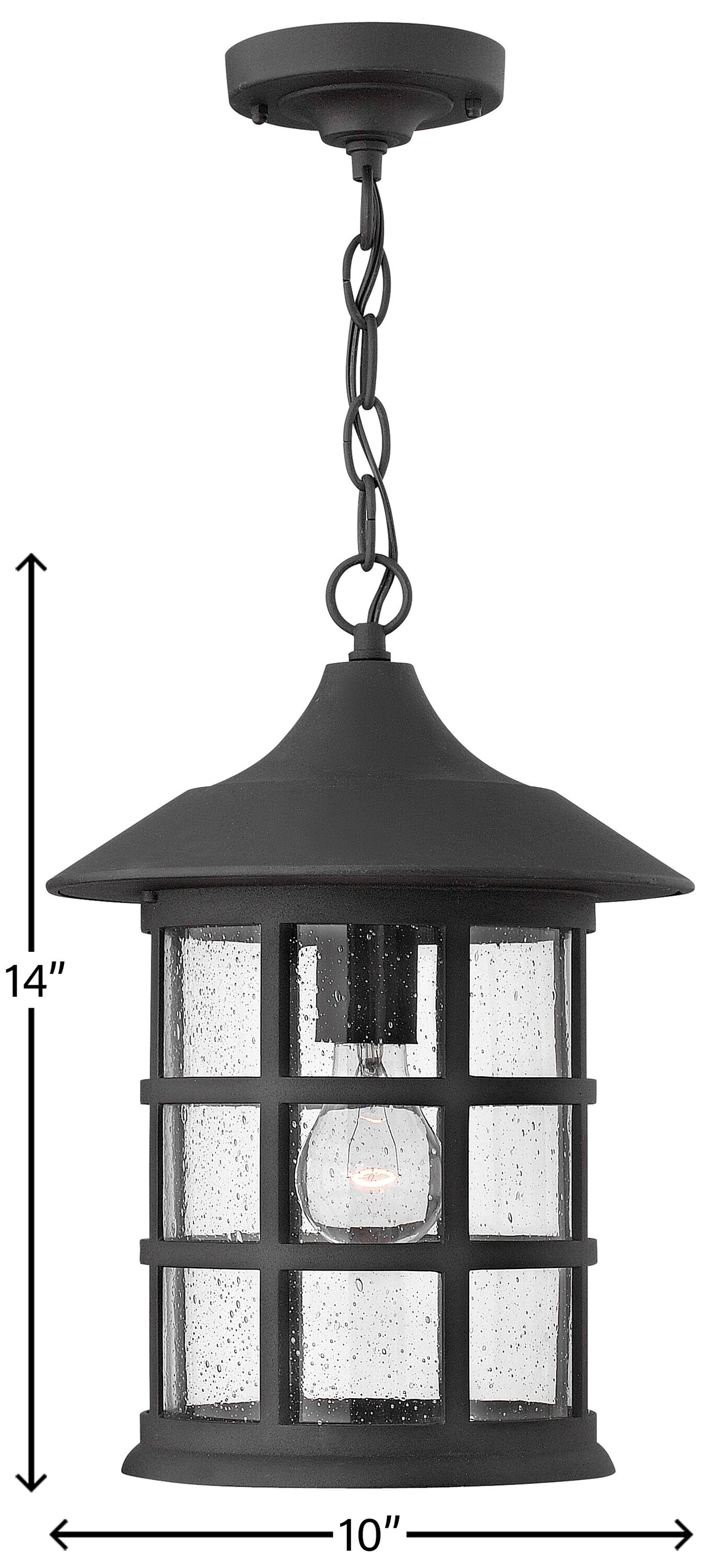 Freeport Black Aluminum 14" LED Outdoor Hanging Lantern