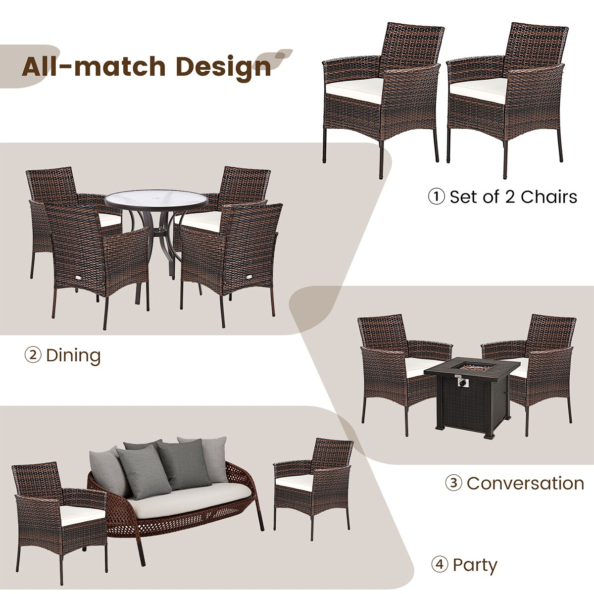 WELLFOR OUG67786 Patio-Chairs - View #2