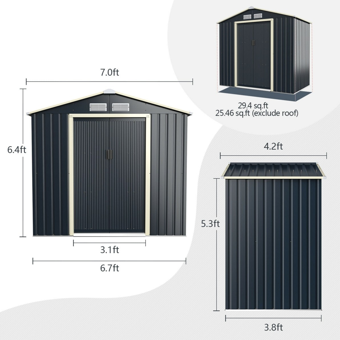 LIVIZA TBS4057X Metal-Storage-Buildings-Sheds - View #3