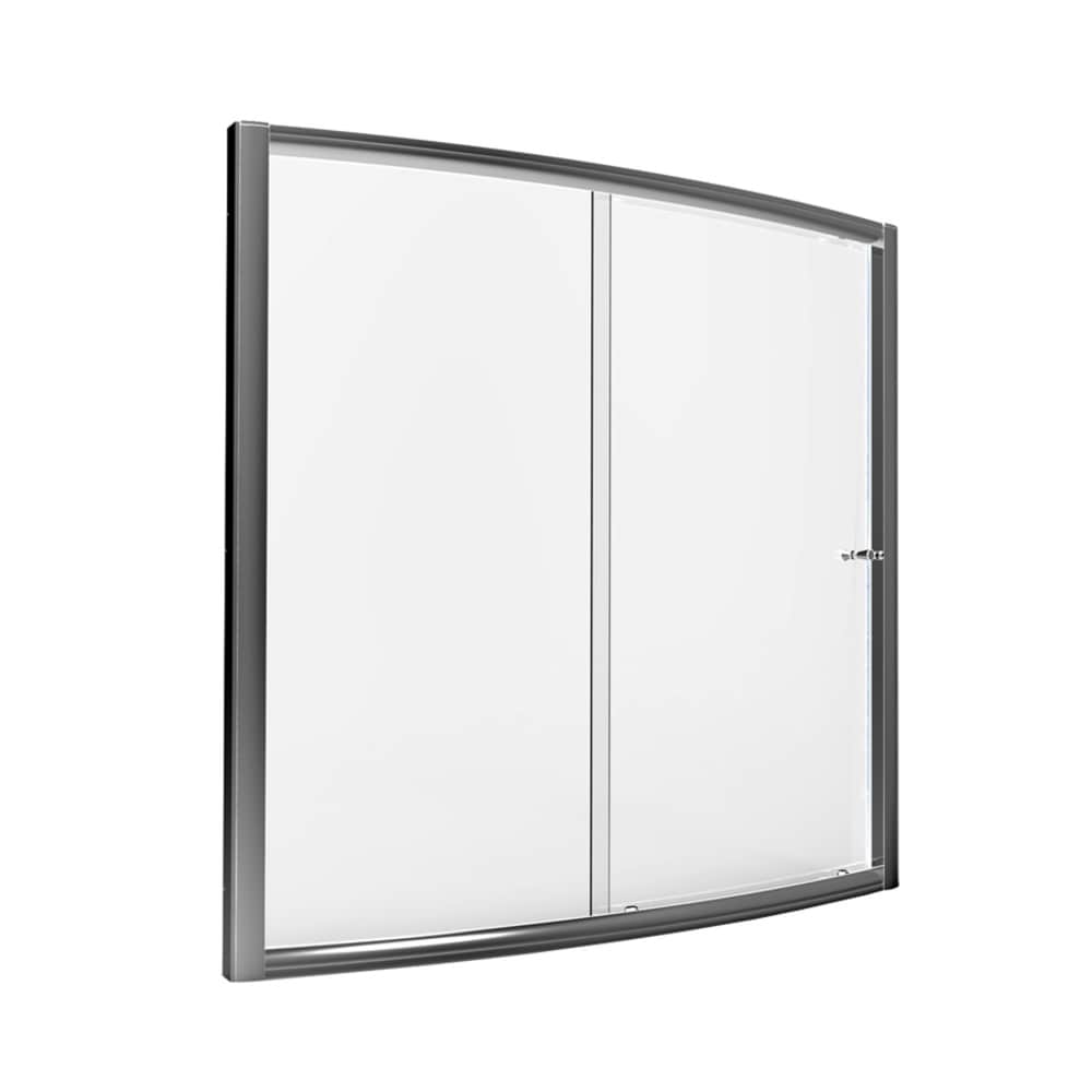 Saver Silver Shine 57-in to 59-in x 57.5-in Framed Sliding Soft Close Bathtub Door | - American Standard AM00495400.213