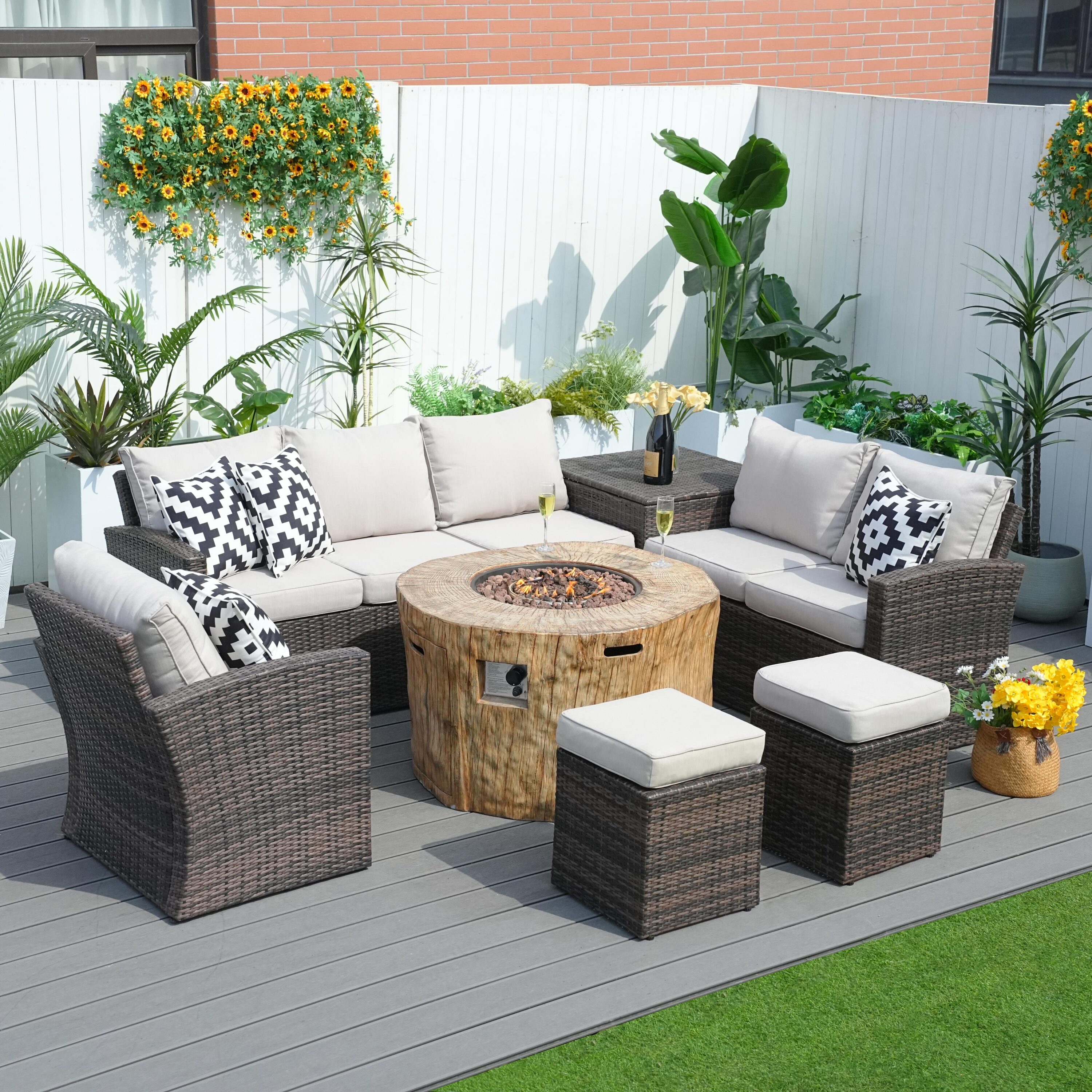 Direct Wicker DWG-1403B2180-BR Patio-Conversation-Sets - View #3