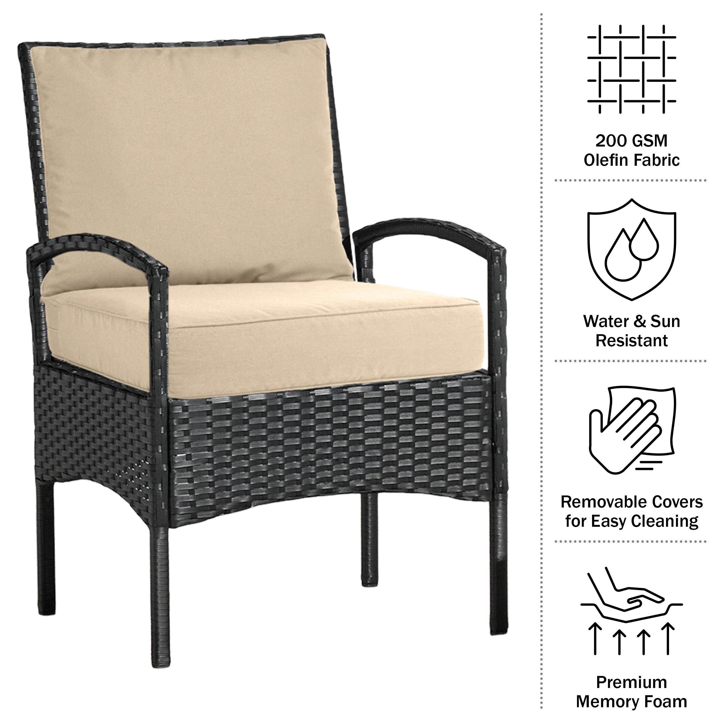 Lavish Home HT-OUTDR-TN Patio-Furniture-Cushions - View #4