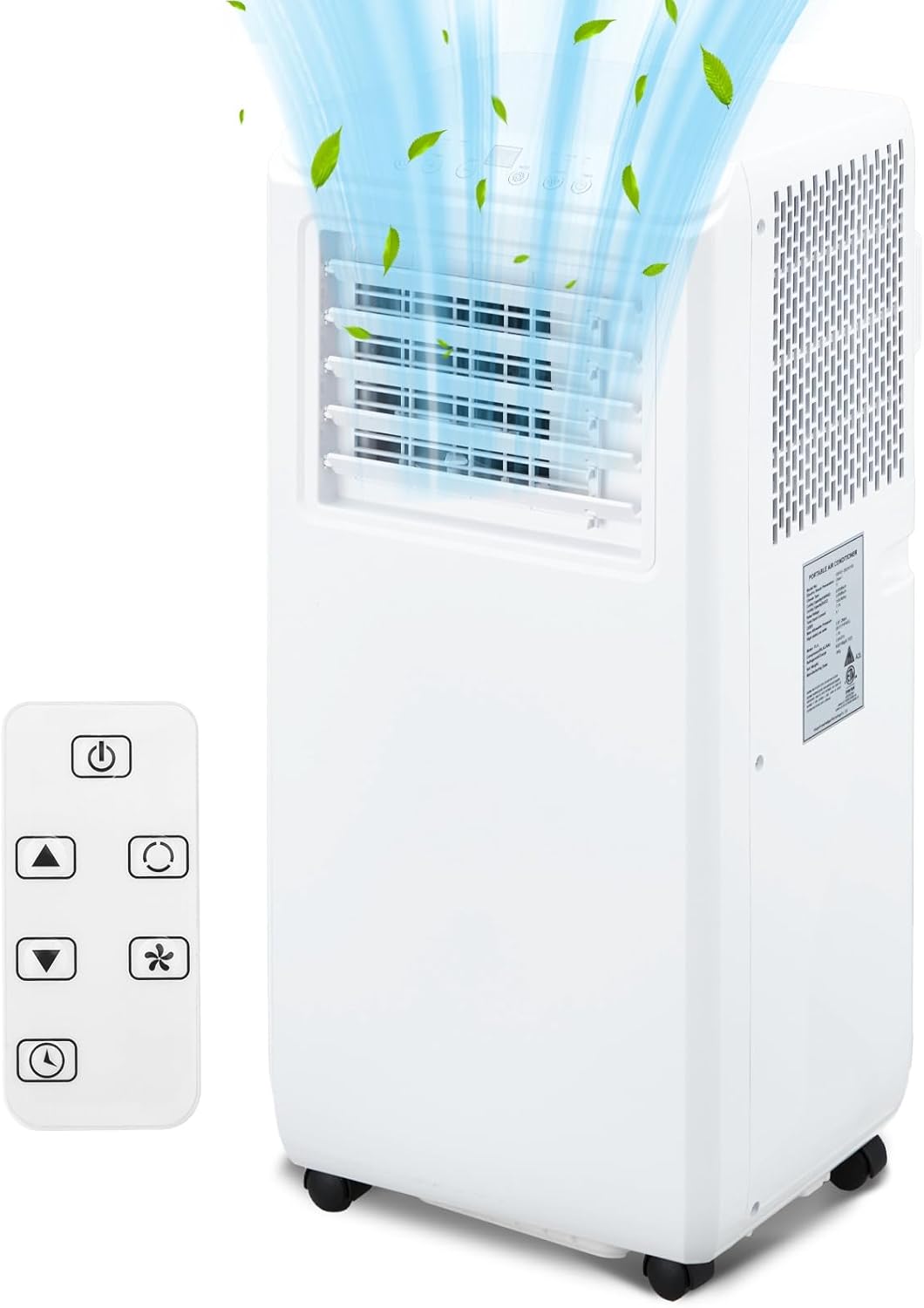Qeetex LXLS2-PHO-10GCOHX3 10000 BTU Portable Air Conditioner 3 in 1 Standing AC Unit for 450 Sq Ft Room Dehumidifier Fan Remote 24H Timer Quiet 48dB Window Kit Included