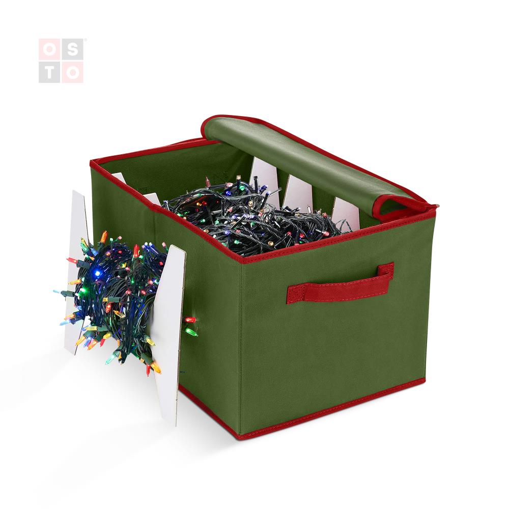 OSTO 4-Reel 800-Light 10-in W x 17-in H Green String Light Storage  Container at