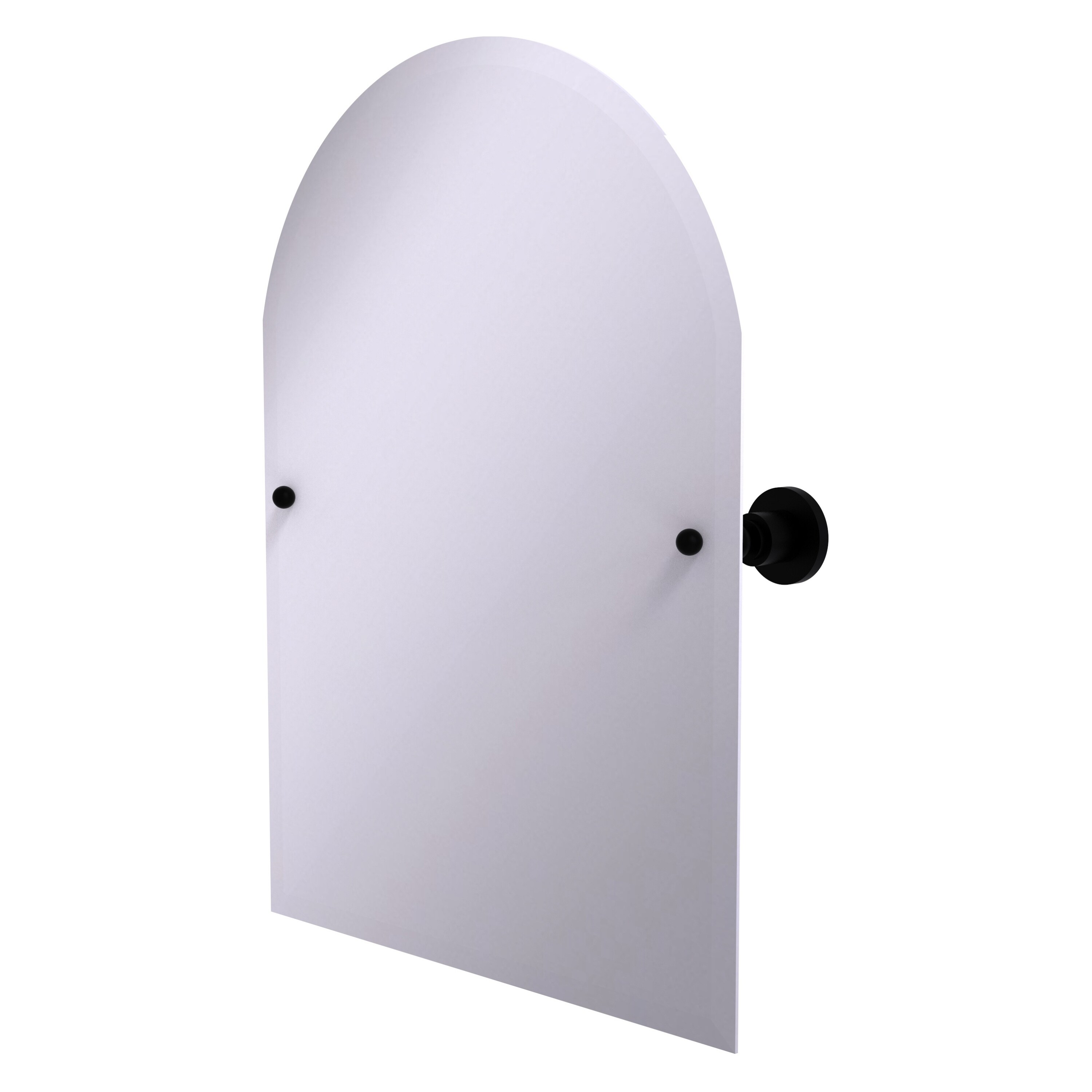 Allied Brass AP-94-BKM Astor Place 21-Inches x 29-Inches Beveled Frameless Arch Tilting Bathroom Vanity Mirror ( Matte Black )
