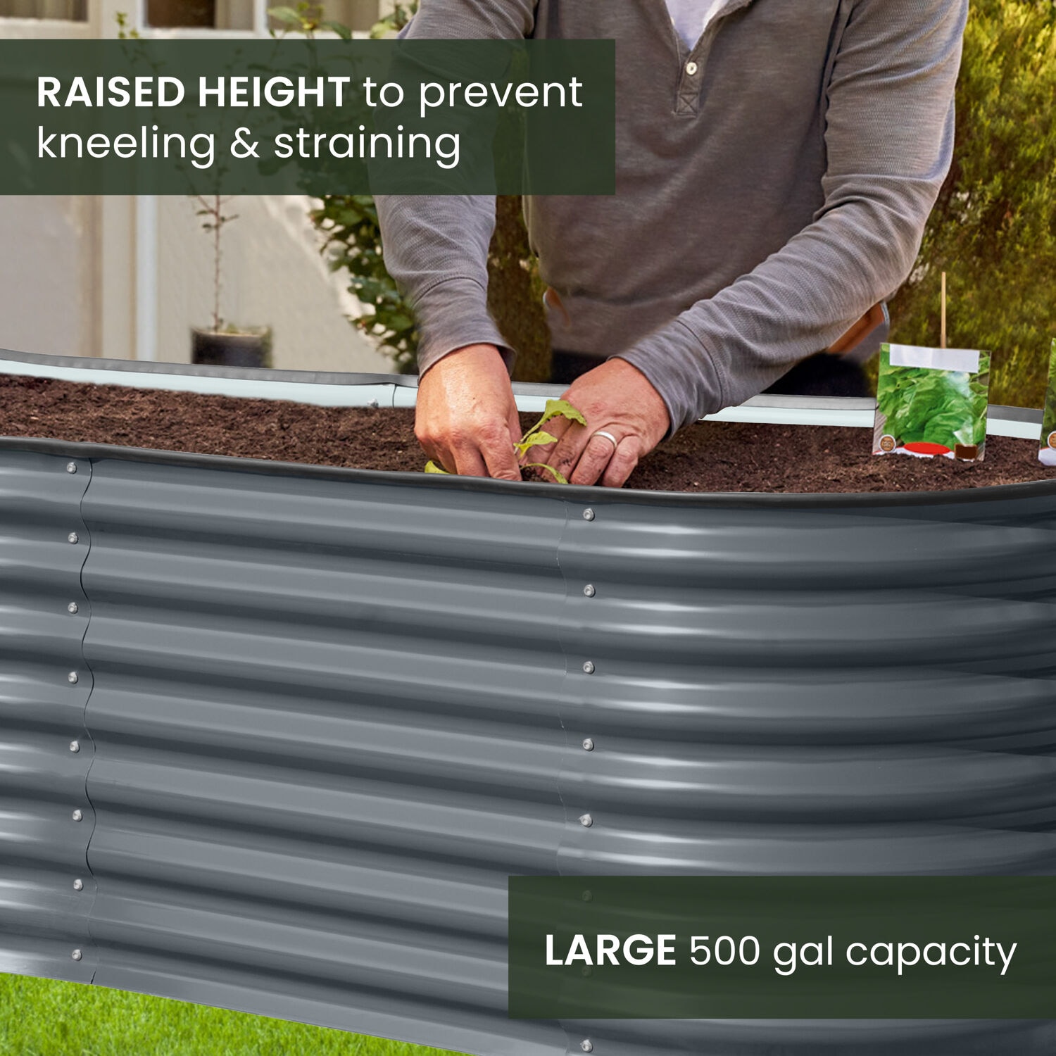 Hanover HANOVLGB-GRY Raised-Garden-Beds - View #4