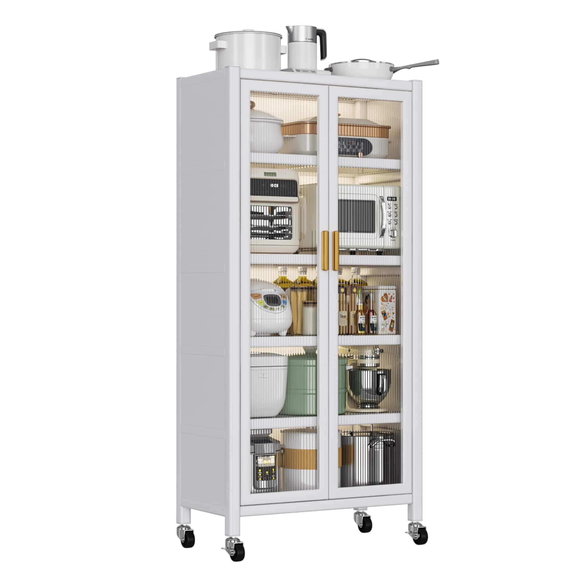 Siavonce XH64654 23.6-in W x 67.32-in H Iron White Freestanding or wall-mount Utility Storage Cabinet
