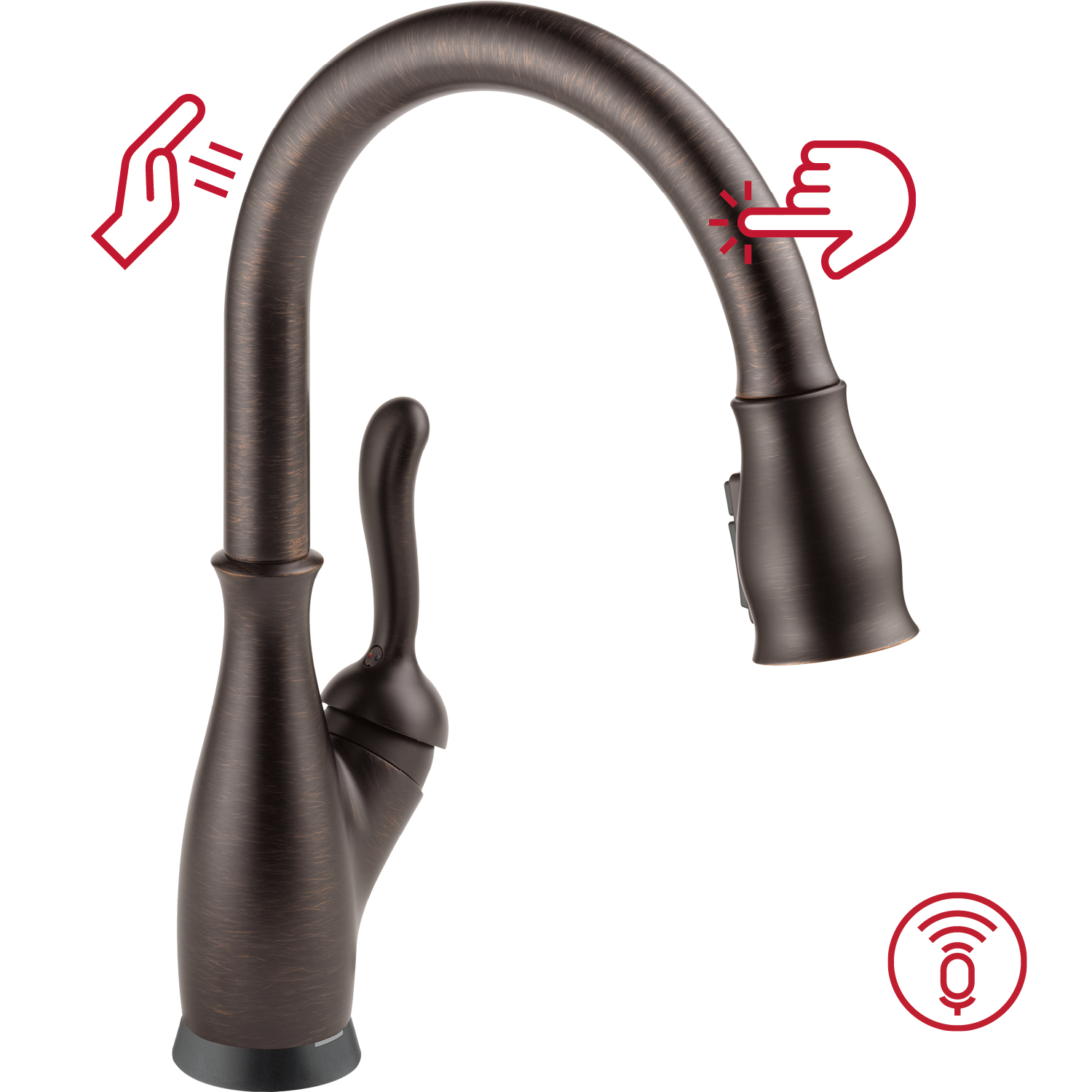 Delta 9178TLV-RB-DST Leland Venetian Bronze Single Handle Deck-mount Voice Activated Pull-down Kitchen Faucet with Sprayer ( Deck Plate Included )