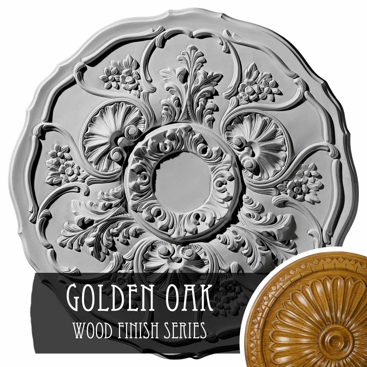 Ekena Millwork CM22CNGOS Cornelia 22.5-in W x 22.5-in L Golden Oak Polyurethane Ceiling Medallion