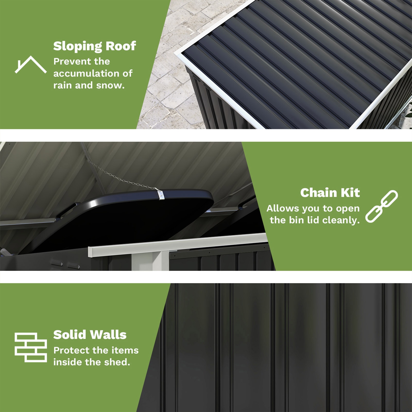 Patiowell WES-PS22-0080-BK Metal-Storage-Buildings-Sheds - View #7