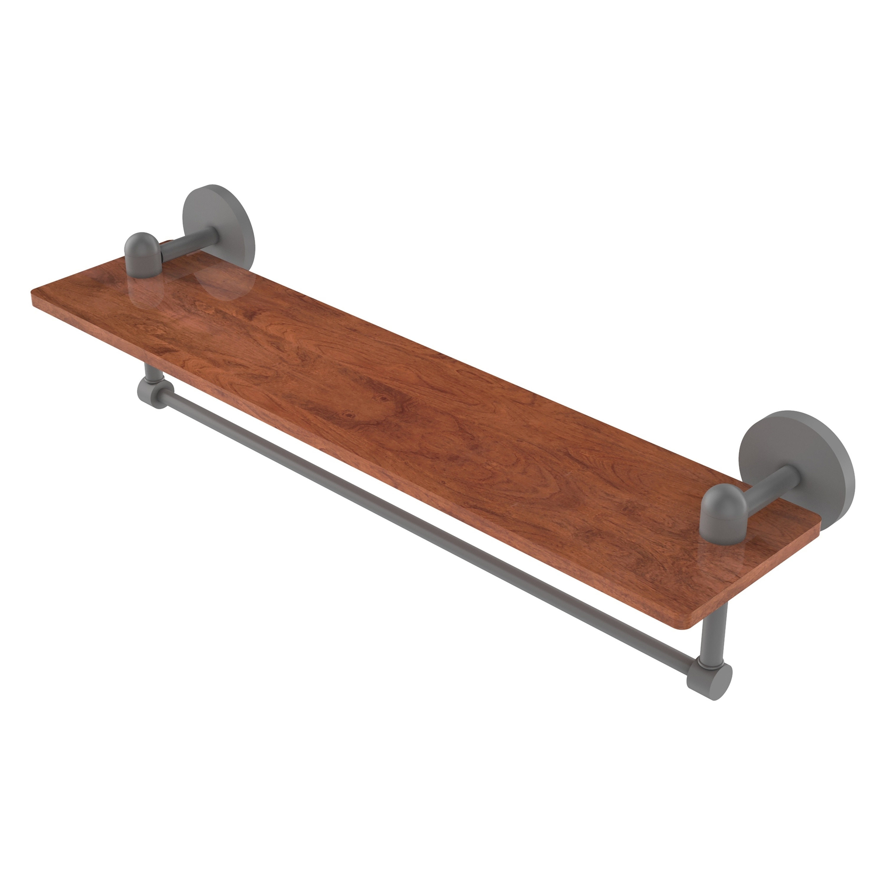Allied Brass TA-1TB-22-IRW-GYM Tango Matte Gray Wall mount Bathroom Shelf ( 22-in x 4-in x 5-in )