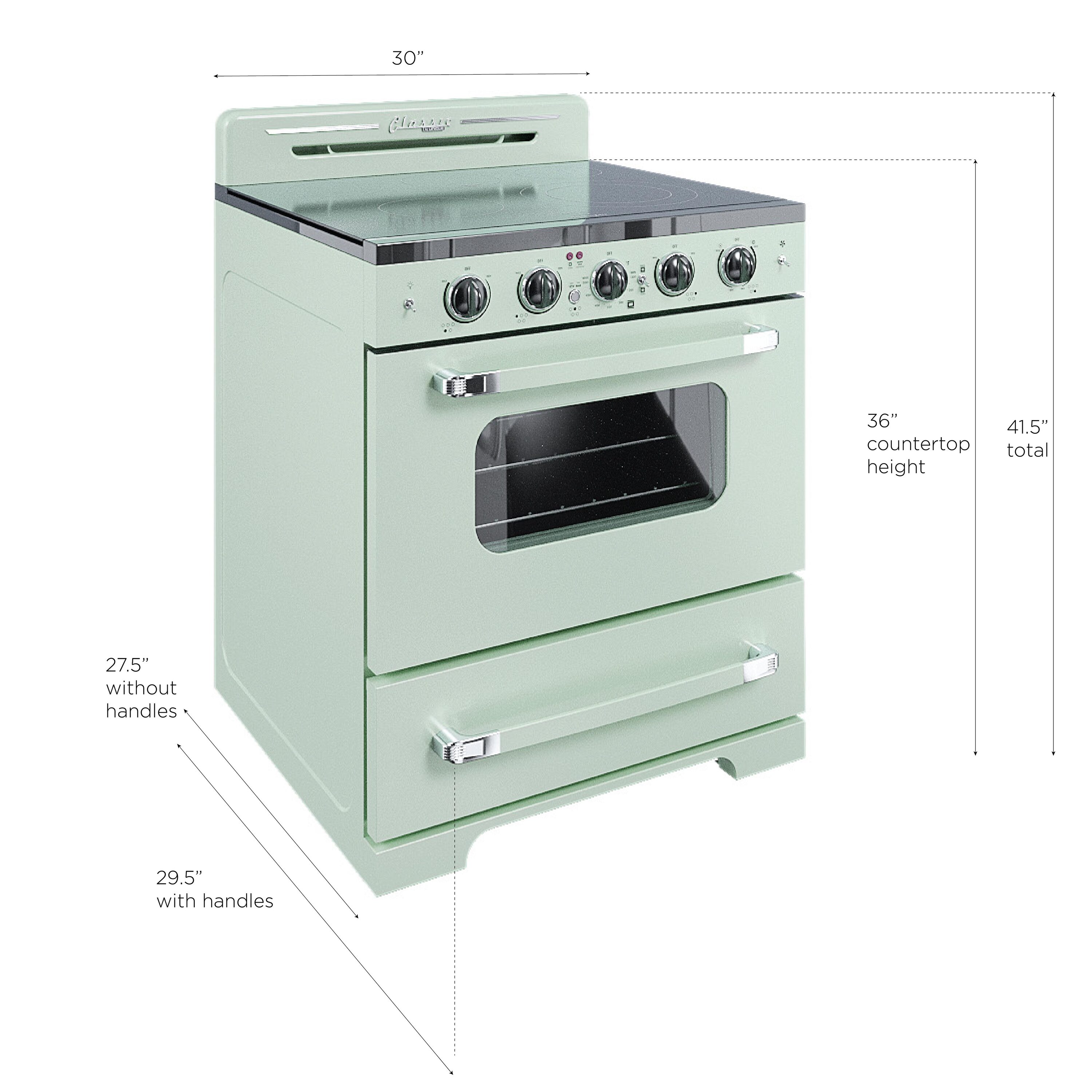 Unique Appliances Classic Retro 30 5 element Freestanding Electric Range  with Convection Oven in. Summer Mint Green UGP-30CR EC LG - The Home Depot