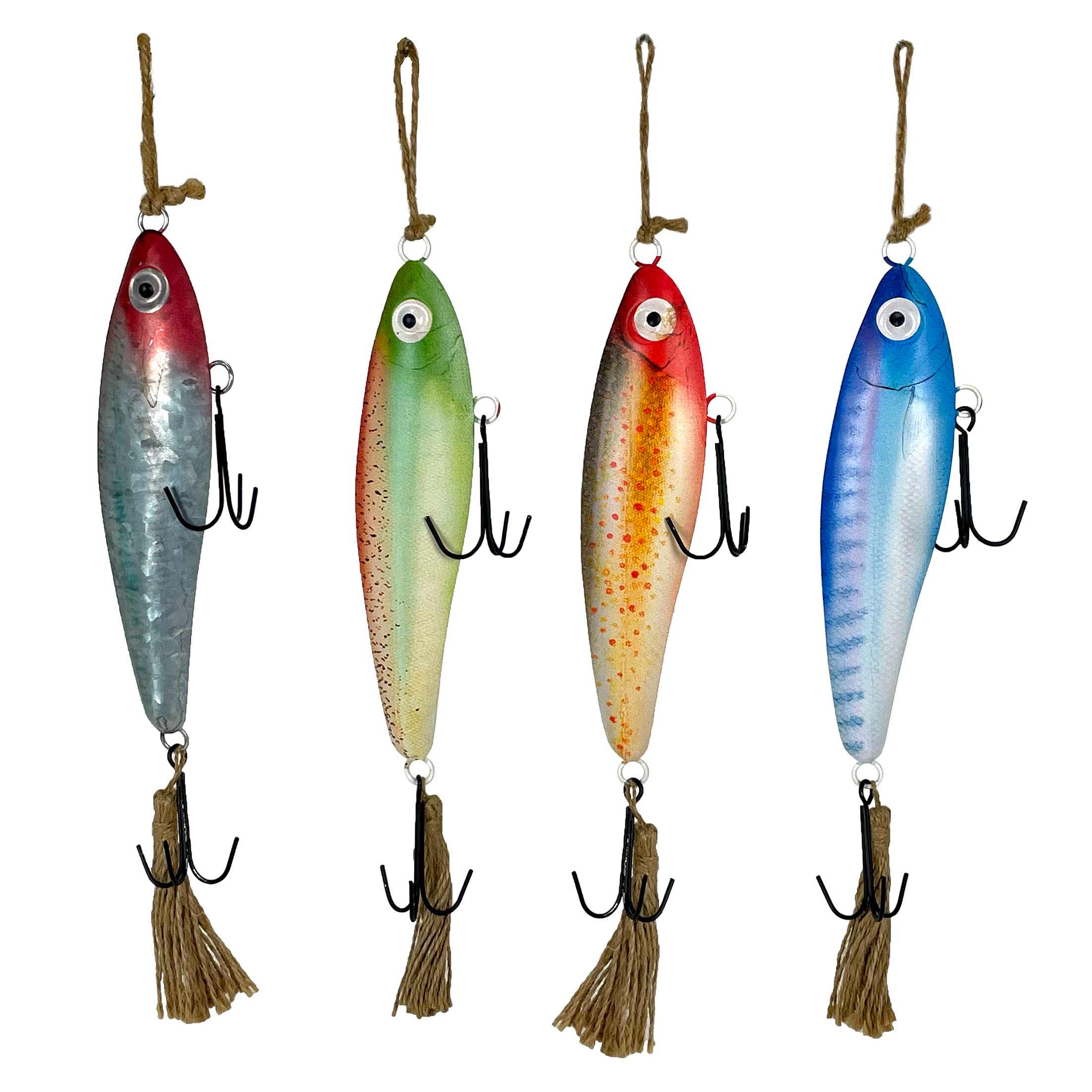 Things2Die4 MRC-11709 Vintage Fishing Lure Wall Hangings – Set of 4 - Multicolor Nautical Art
