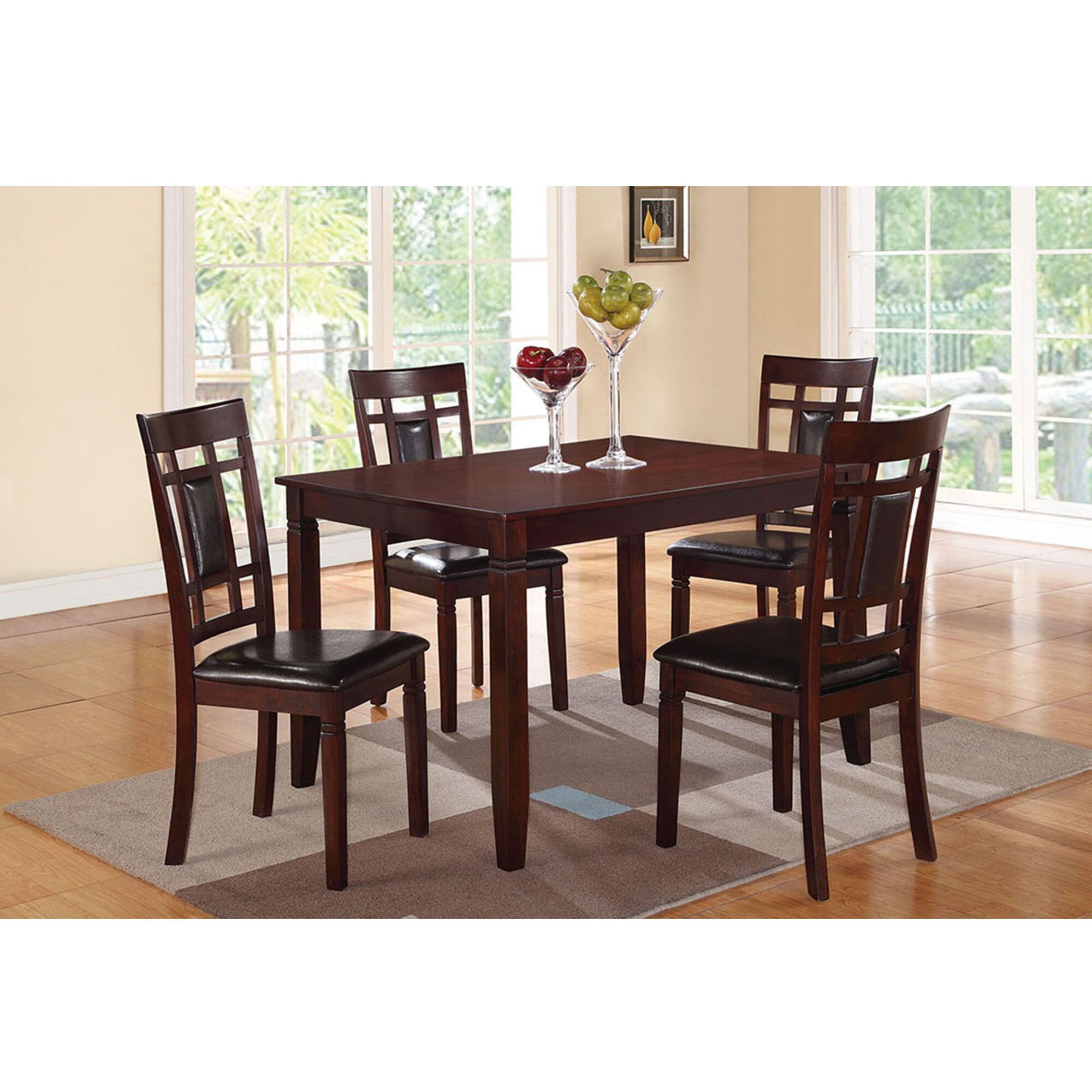 Clihome 5-Pieces Dining Room Set Natural Brown Contemporary/Modern ...