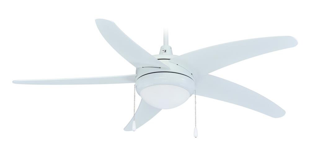 RP Lighting + Fans 1025LEDWW Mirage I 50-in White Integrated LED Indoor Ceiling Fan with Light (5-Blade)