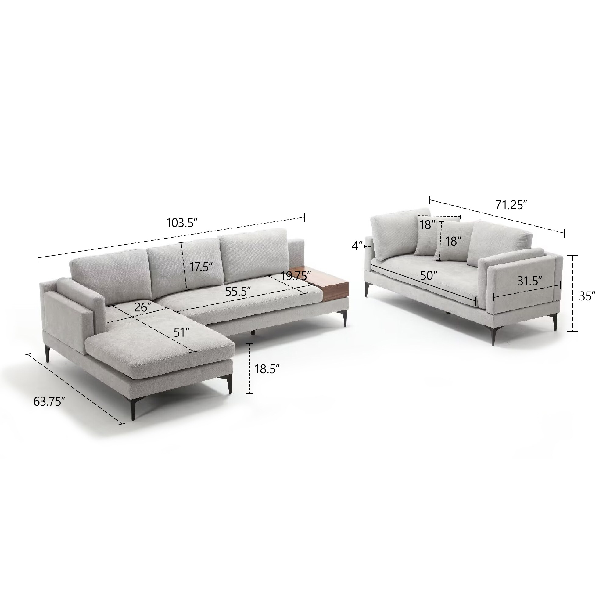 FARATI LX01-GREY-U Sofas-Loveseats - View #3