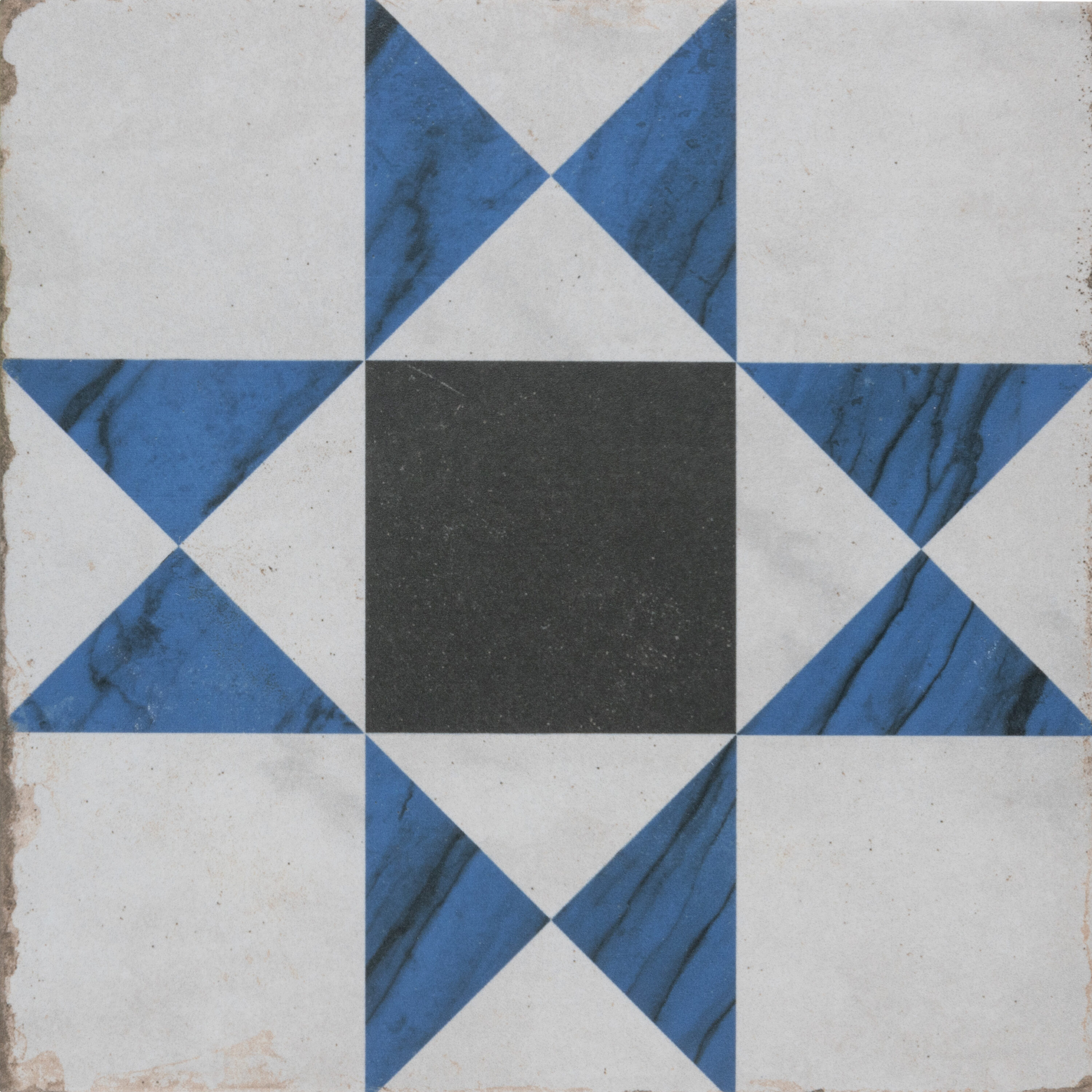 Affinity Tile FEO8REIDCR Renaissance Deco Indigo Cross 8-in x 8-in Matte Porcelain Standard Floor and Wall Tile ( 6.3-sq ft Carton