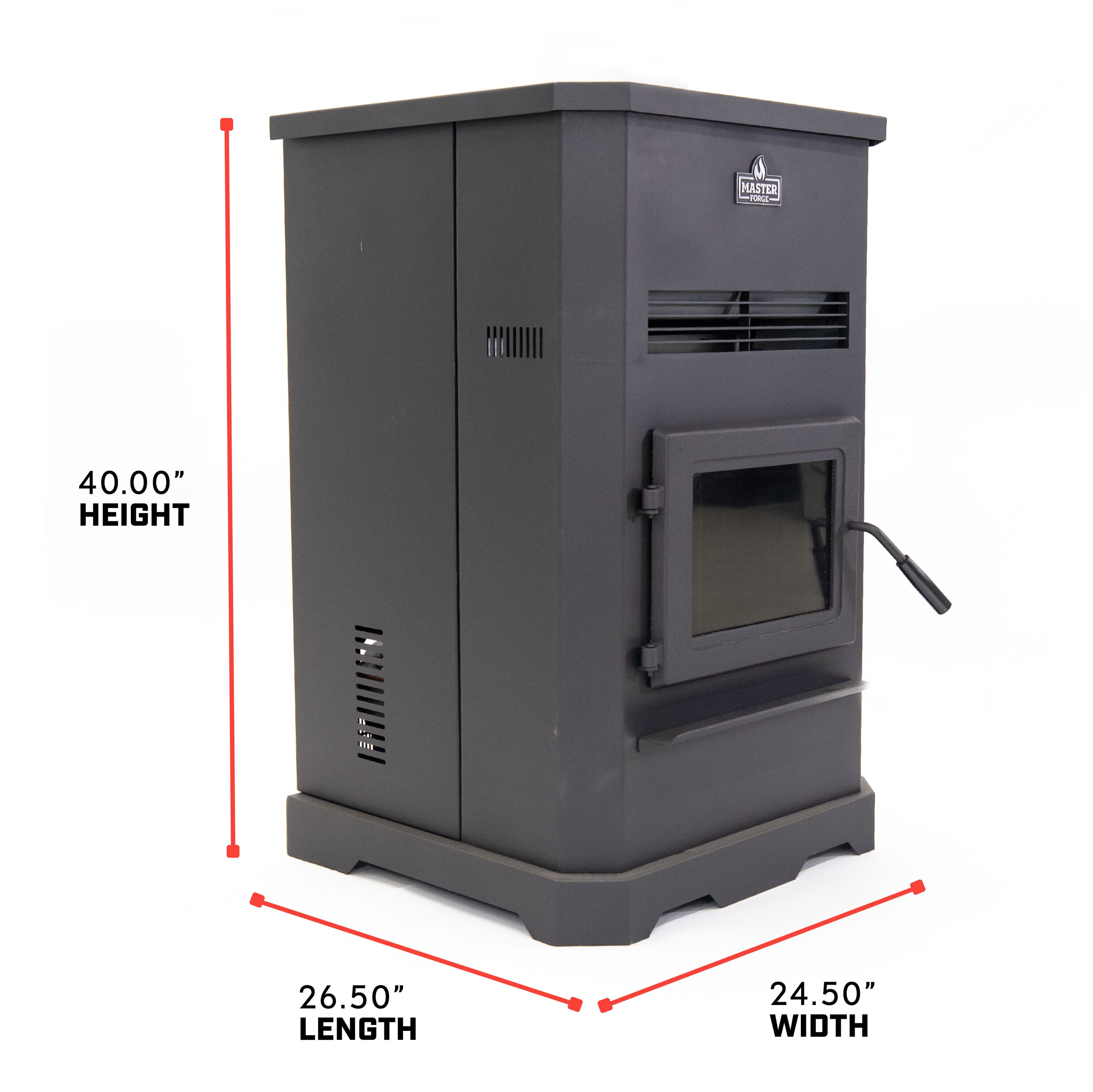 Master Forge 2500 Sq Ft Pellet Stove With 140 Lb Hopper EPA Approved   47616420 