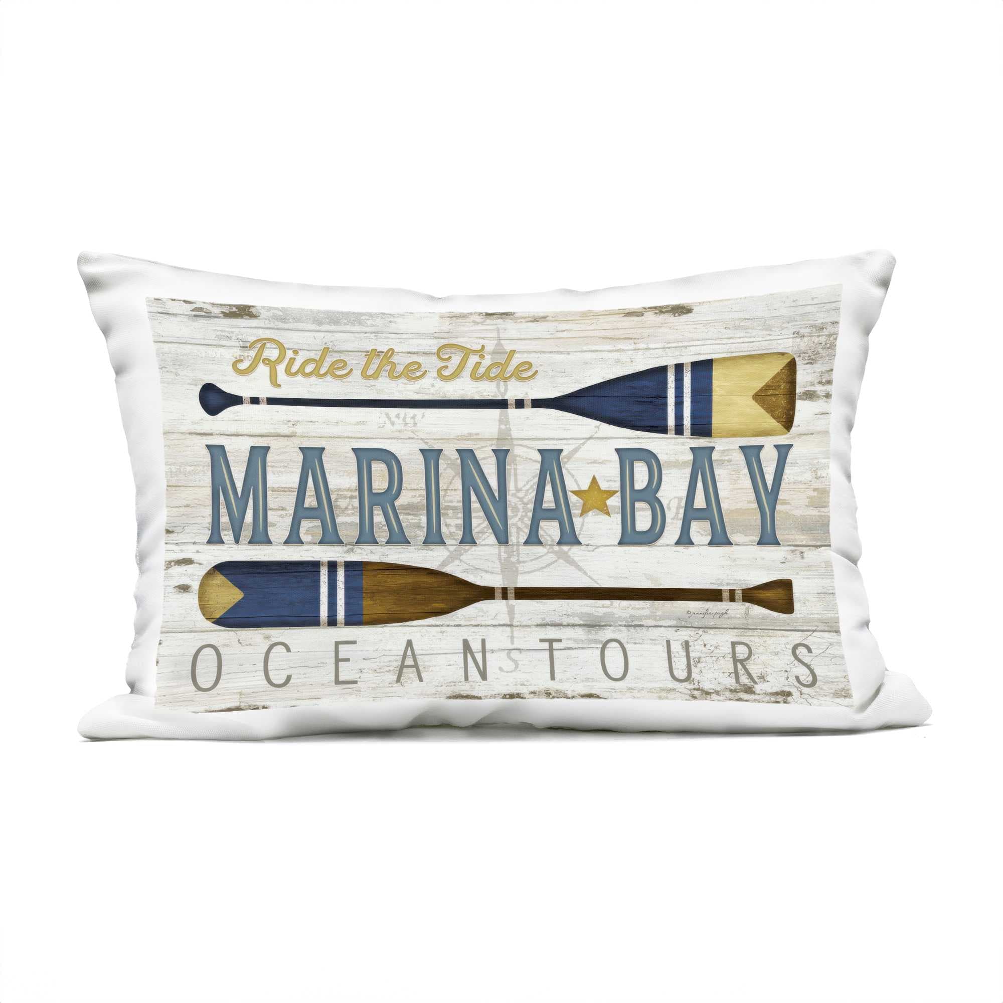 Stupell Industries -  Marina Bay Paddles Outdoor Printed Pillowdesign by Jennifer Pugh 14 x 20