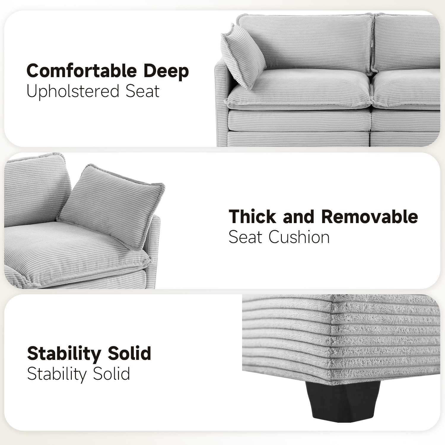 VOUA SAF-ASDJY-BE Sofas-Loveseats - View #3