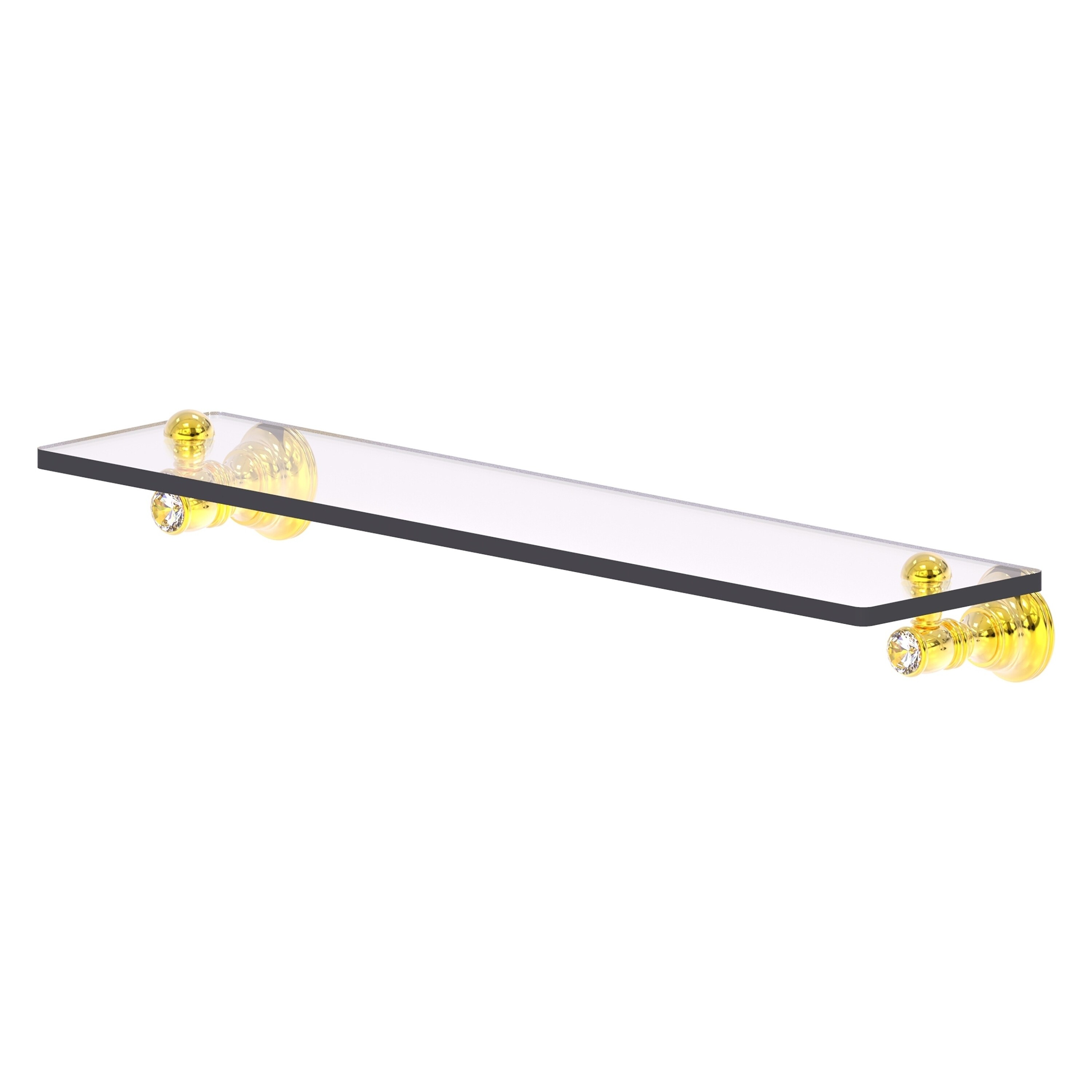 Allied Brass CC-1-22-PB Carolina Crystal Polished Brass Wall mount Bathroom Shelf ( 22-in x 2.4-in x 5-in )