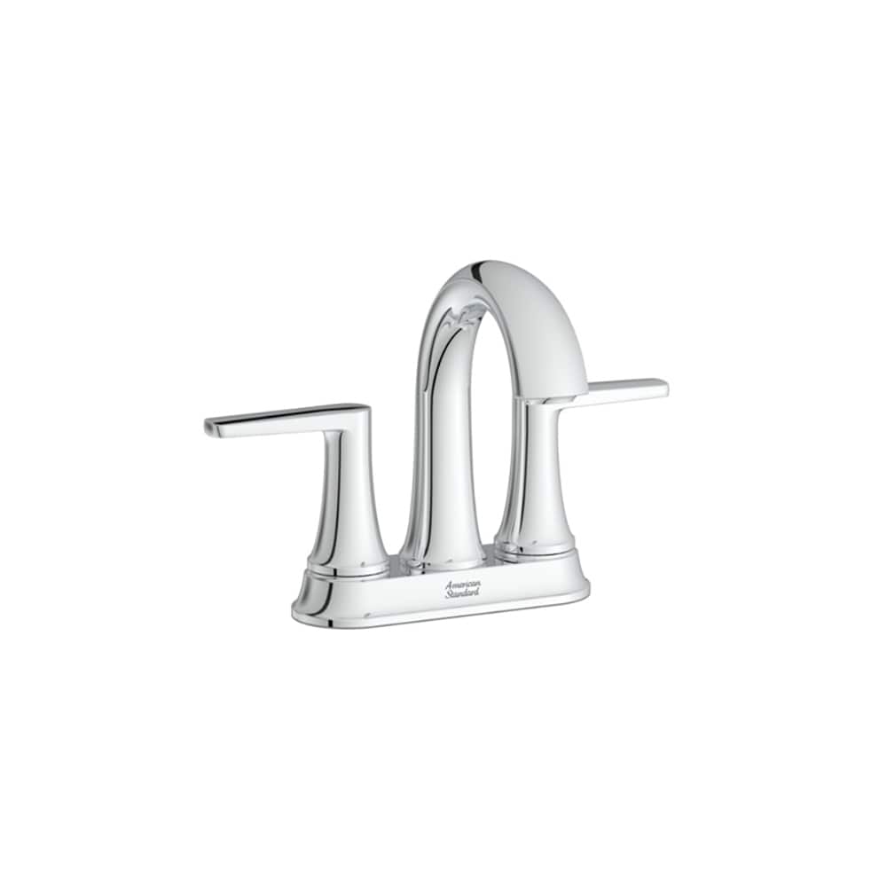 American Standard 7429201.002 Becklow Polished Chrome 4-in centerset 2-handle WaterSense Mid-arc Residential Handle Bathroom Sink Faucet with Drain