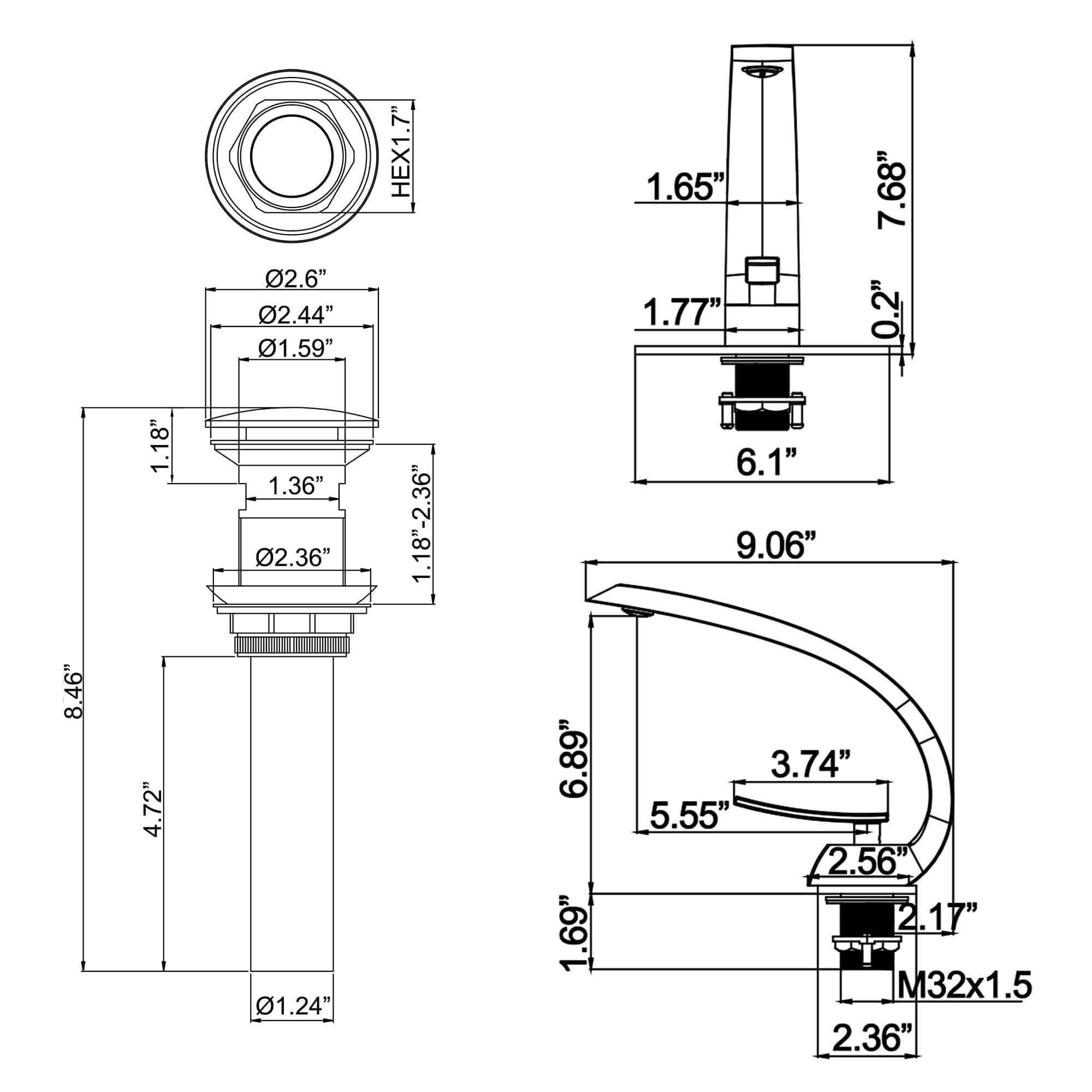 Misty Moon FXLW0402-SLT0025 Lavatory-Faucets - View #4
