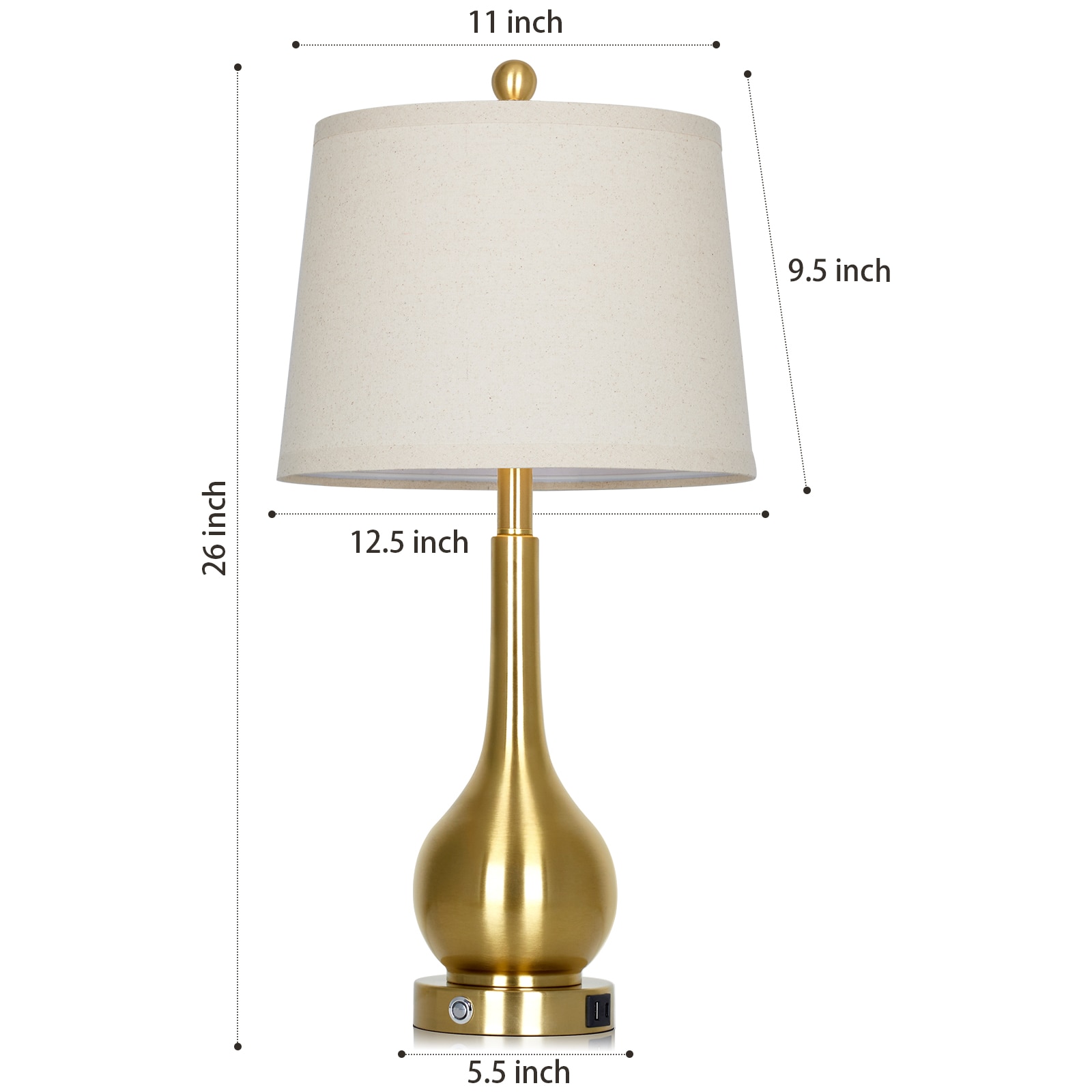 UrFurnishings TD-829 Table-Lamps - View #4