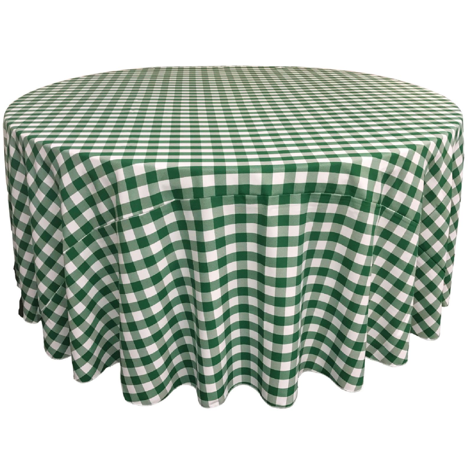 Slickblue Indoor and Outdoor Event Setup Gingham Checkered Yarn Dyed Polyester Round Table Cover for Round Table