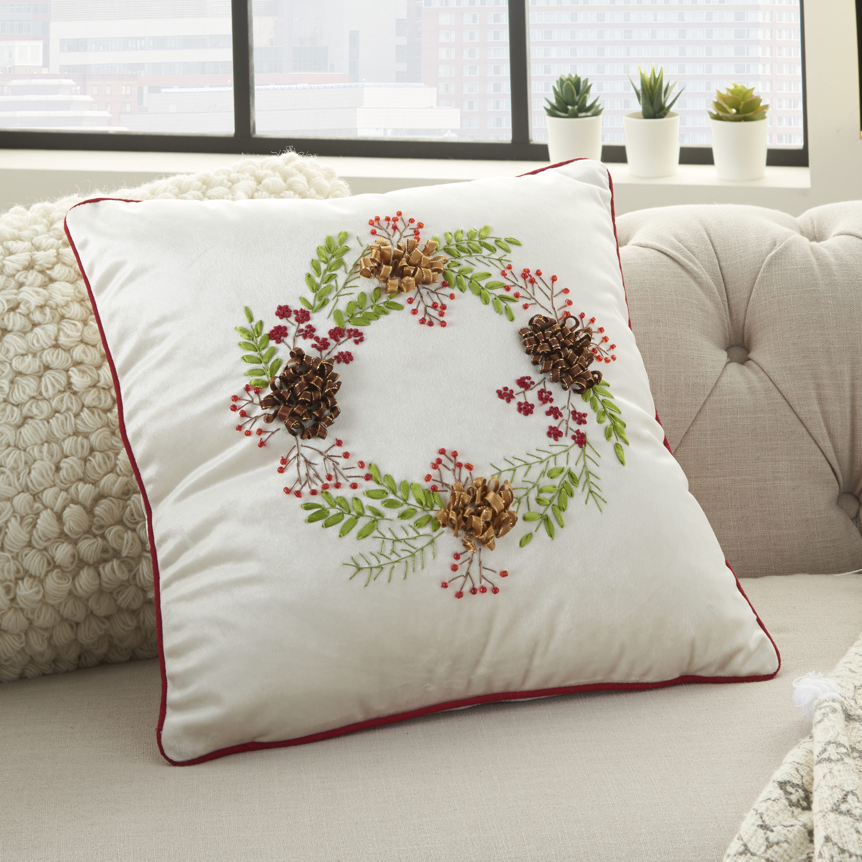 Mina Victory 5-in Pillow Pinecone Christmas Decor in the Christmas ...